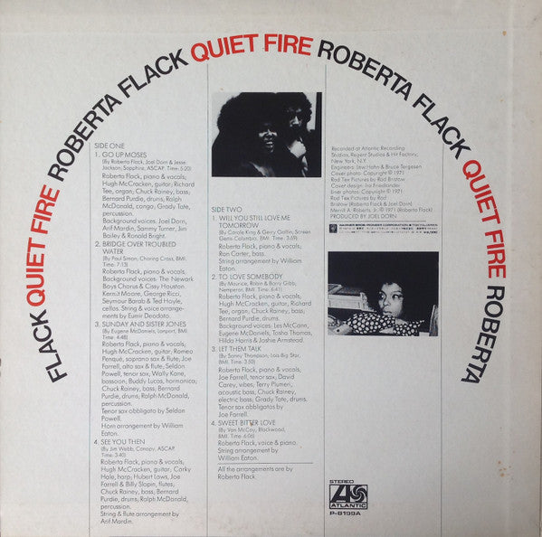 Roberta Flack Quiet Fire Vinyl LP Album - VG+ Condition | Classic Soul & R&B Music for Relaxation, Study & Romantic Evenings