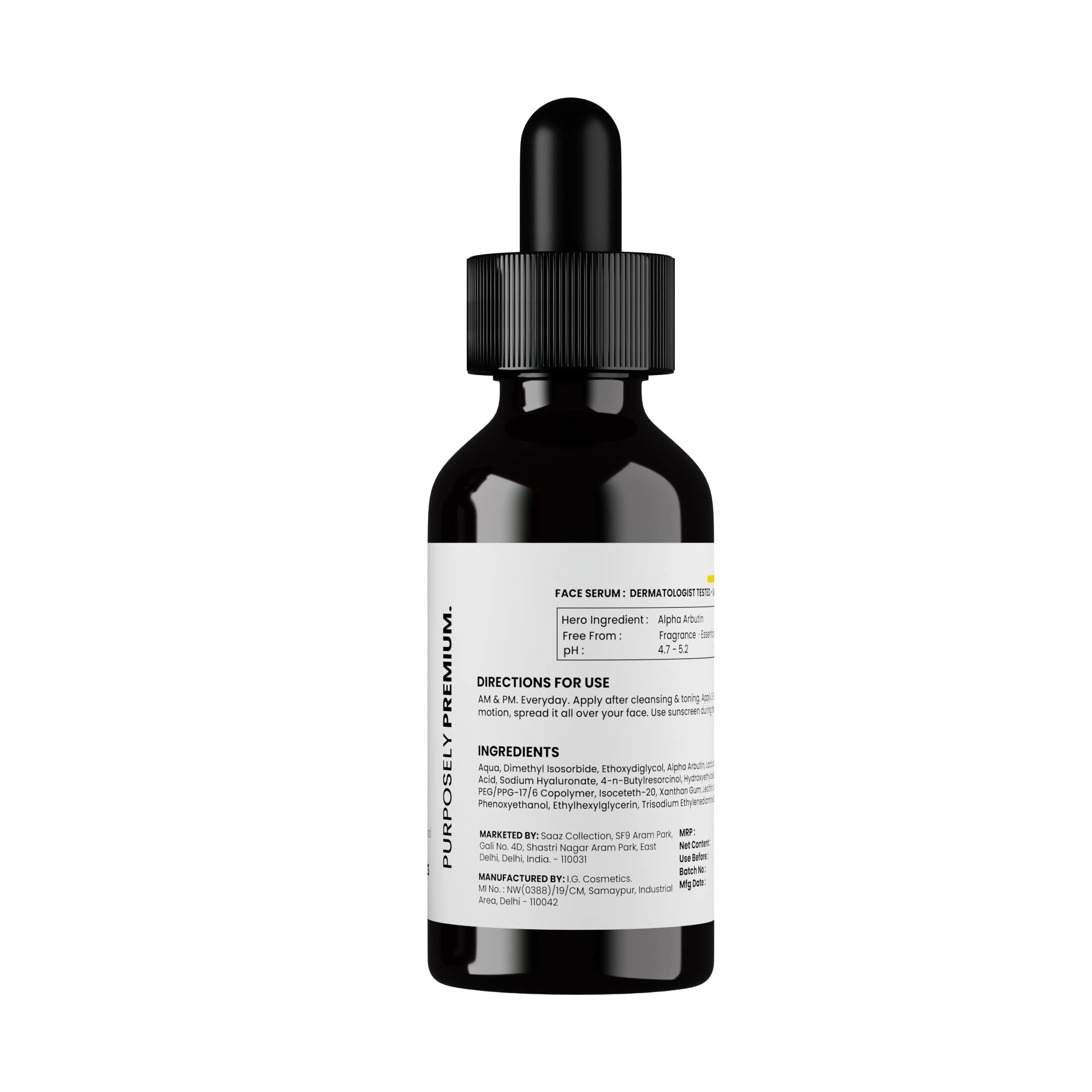 Vandyke 2% Alpha Arbutin Brightening Serum for Dark Spots, Hyperpigmentation & Acne Scars - 30ml | Skin Lightening Treatment for Face | Perfect for Daily Skincare Routine & Nighttime Use