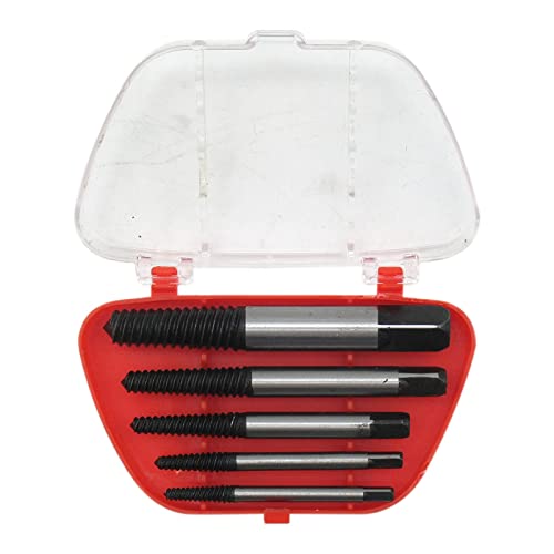5-Piece Screw Extractor Set - Easy Out Damaged Bolt Remover with Drill Bit Guide | Perfect for DIY Repairs, Automotive & Home Maintenance