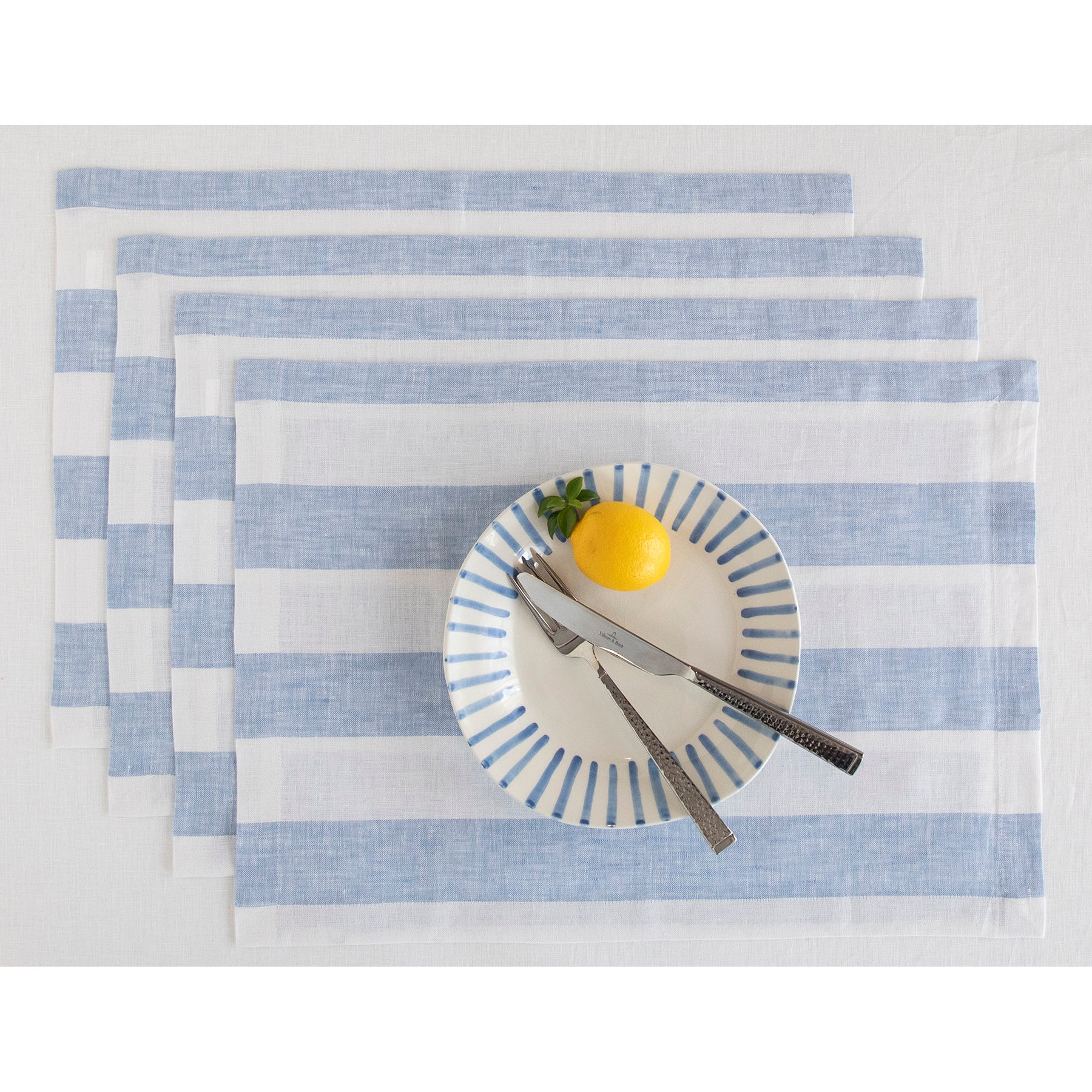 Stylish Cabana Stripe Placemats Set of 4 - Waterproof & Durable Table Mats for Dining, Kitchen, and Outdoor Entertaining