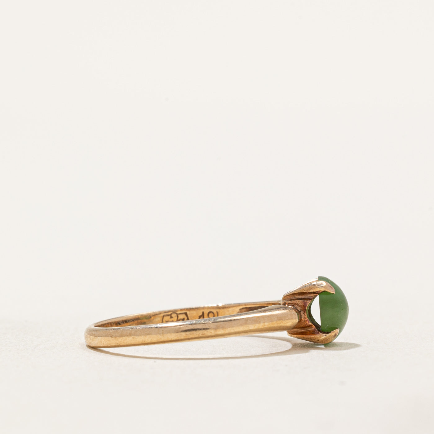 Round Cabochon Nephrite Jade Ring - 0.75ct Natural Green Gemstone Jewelry - Size 6.75 - Elegant Wedding, Engagement & Everyday Wear for Women
