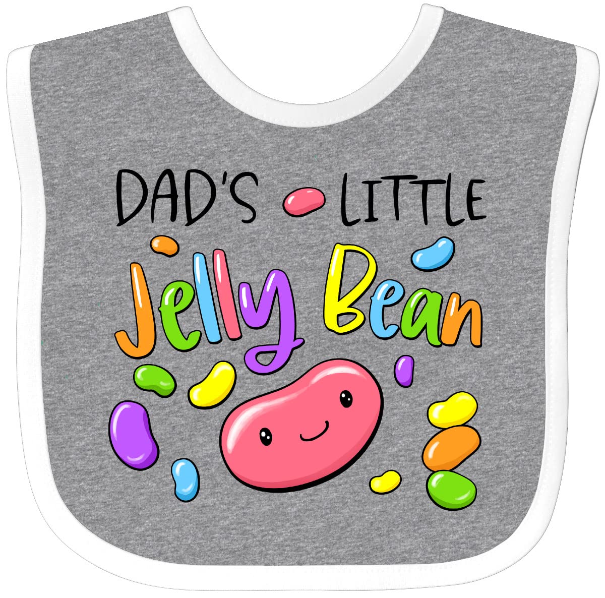 Inktastic Dads' Little Jellybean Baby Bib - Cute Easter Candy Design for Newborns & Infants - Perfect for Easter Gifts, Baby Showers & First Holidays