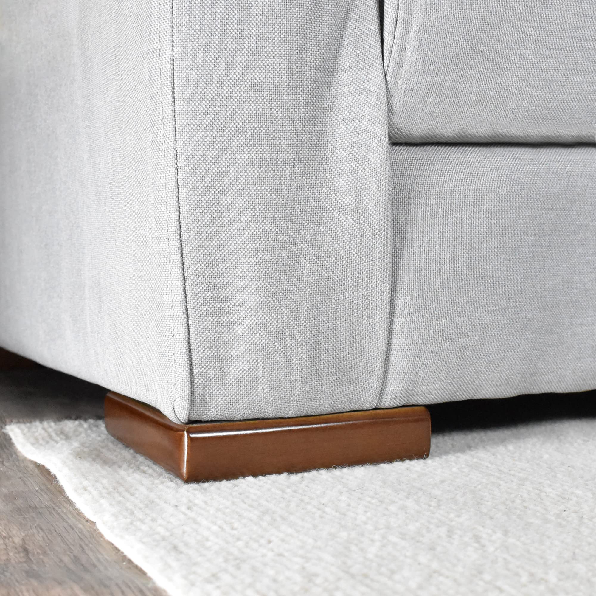 1 Inch Wooden Bed Risers & Furniture Risers - Set of 4 Solid Wood Sofa Feet for L-Shaped Couches, Dressers, Beds - Lift & Level Furniture for Better Storage & Comfort (Home, Office, Dorm Use)