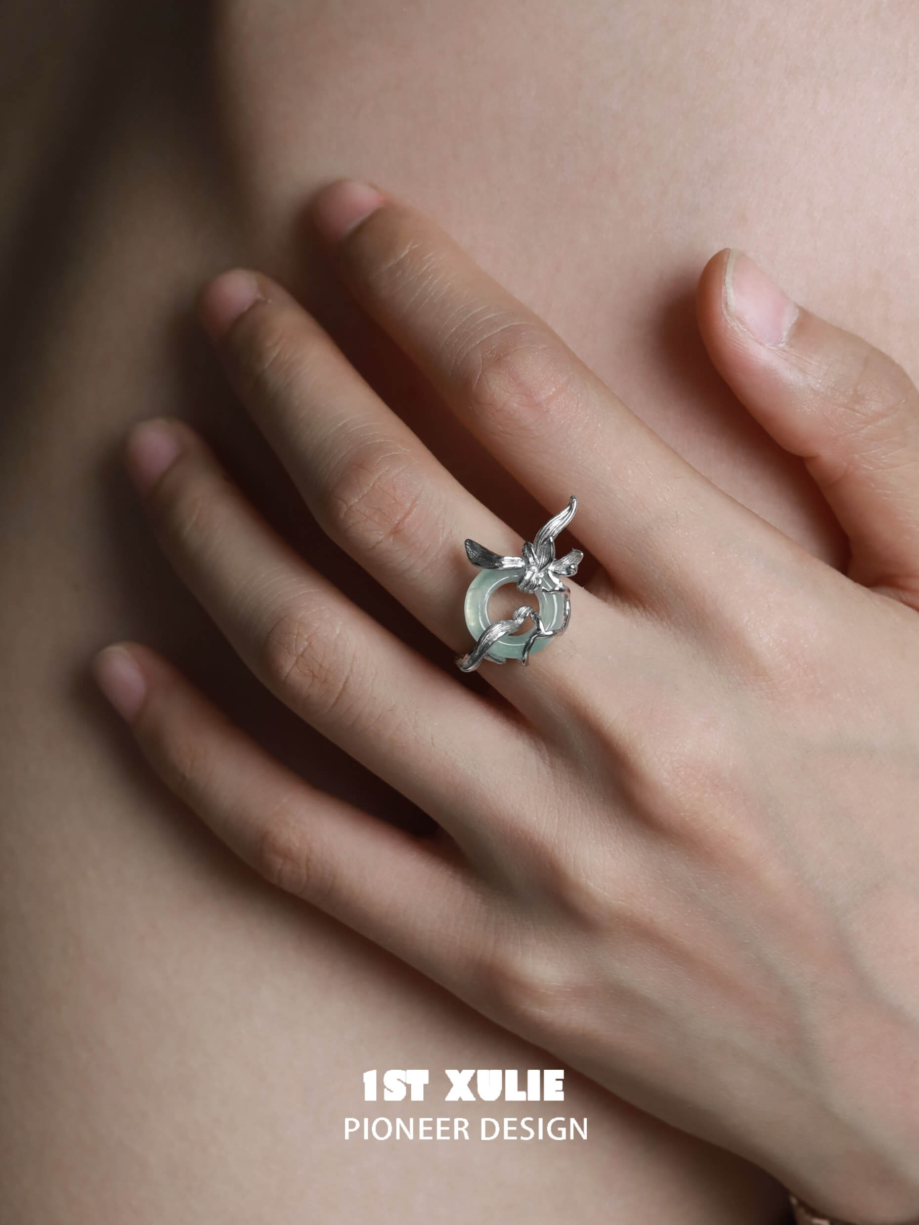 Irises S925 Sterling Silver Jade Rings for Women - Elegant Vintage Style Jewelry for Daily Wear & Special Occasions