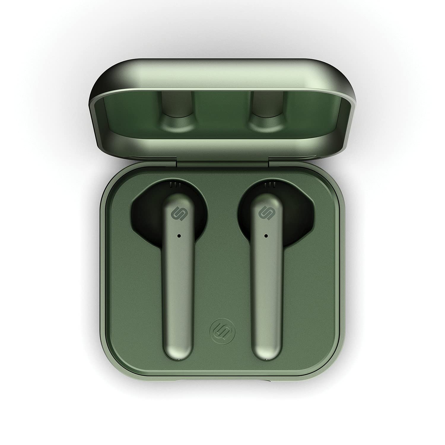 Urbanista 40410 Stockholm Plus True Wireless Earbuds with Microphone - Olive Green Bluetooth Headphones for Running, Gym & Travel | Noise Cancelling in-Ear Buds with Long Battery Life