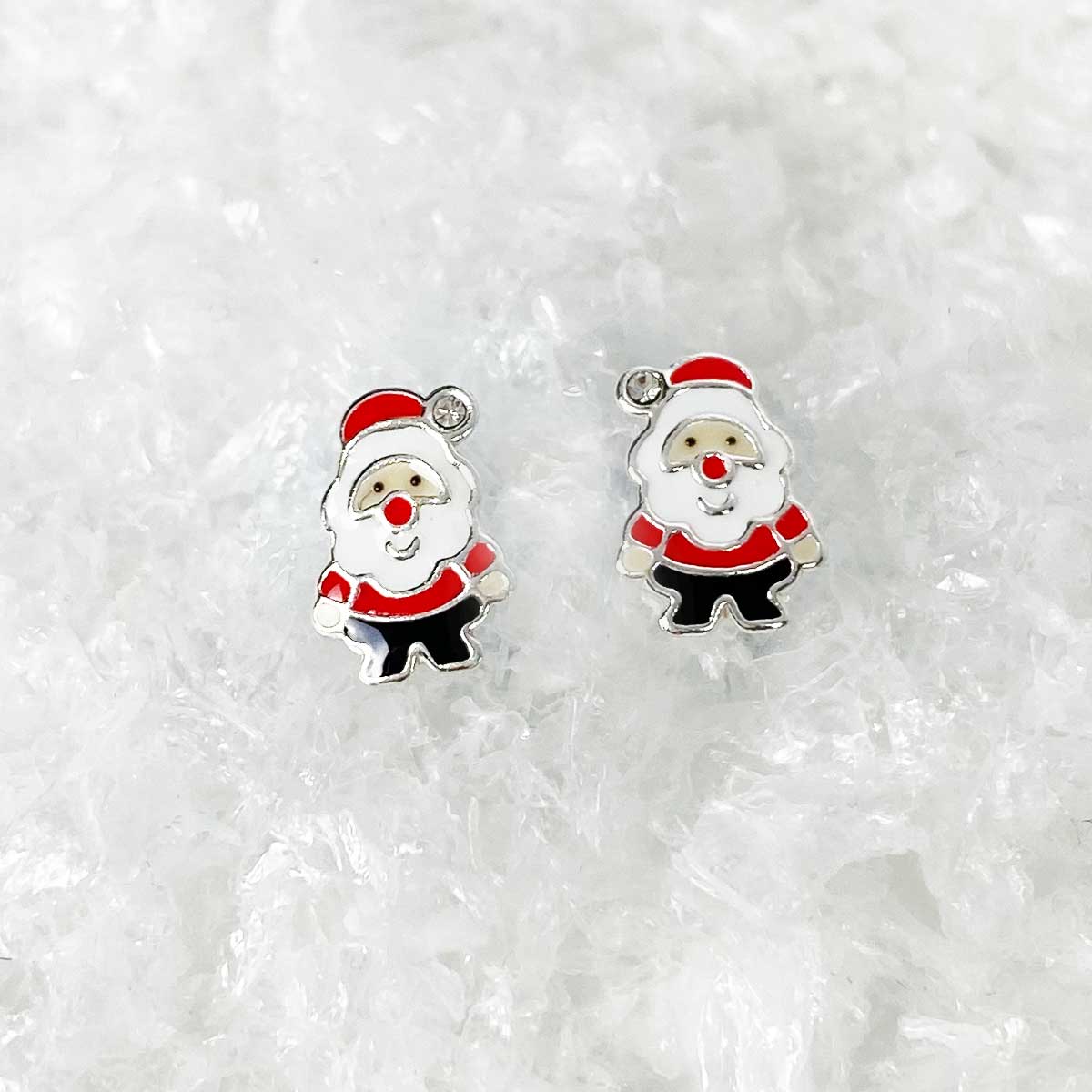 Personalized Sterling Silver Santa Earrings with Gift Box - Perfect for Christmas Gifts, Holiday Parties & Festive Jewelry