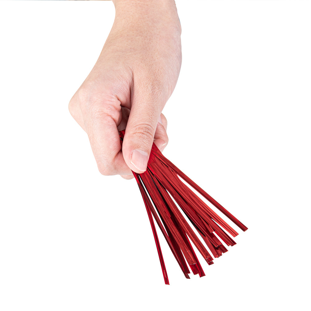 Premium Red Metallic Twist Ties for Bags - 500 Count Box | Secure Food Storage, Gift Wrapping & Organizing Cables