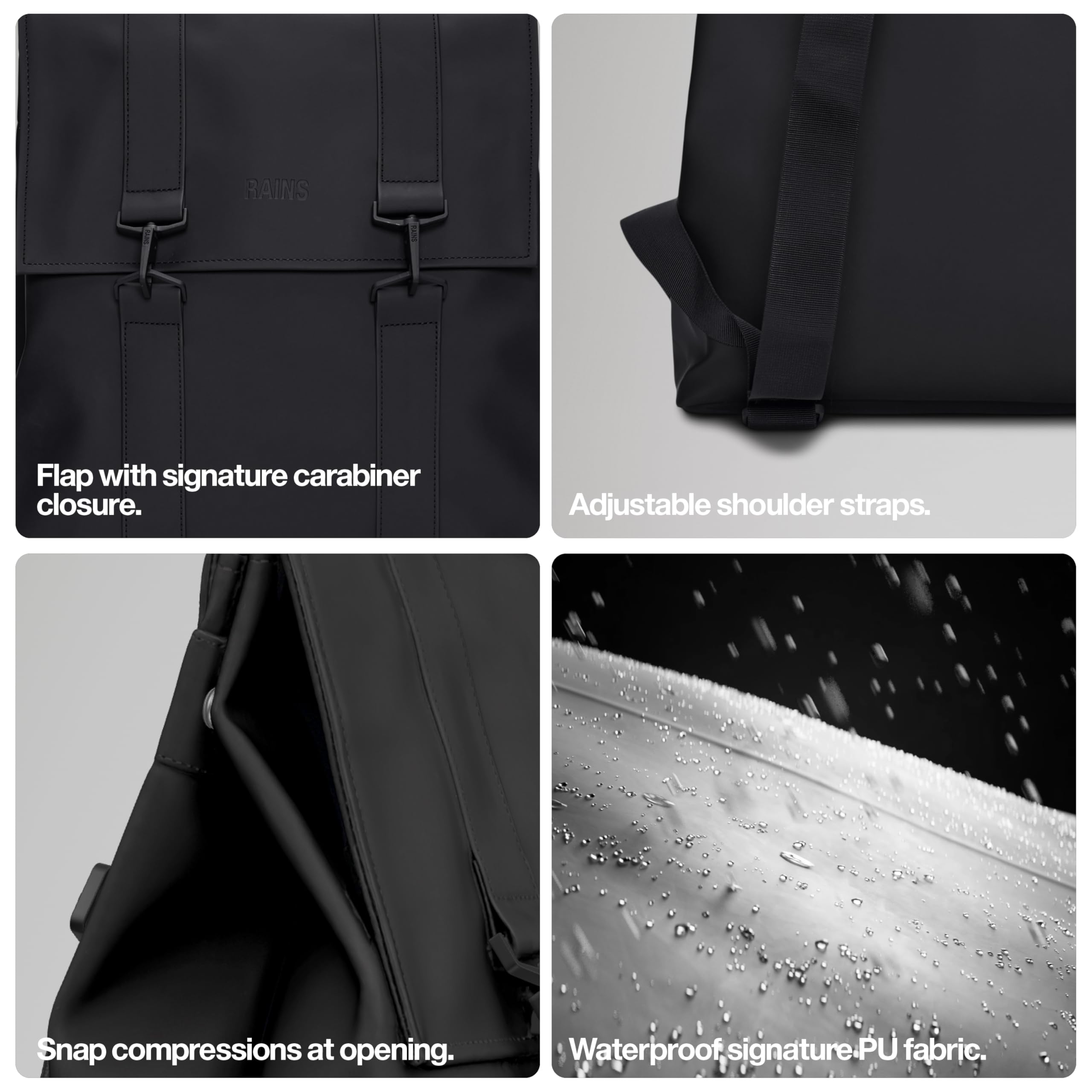 RAINS Waterproof Messenger Bag & Backpack - Stylish Navy Blue Travel Laptop Bag for Men & Women | Perfect for Commuting, Work, School & Everyday Use