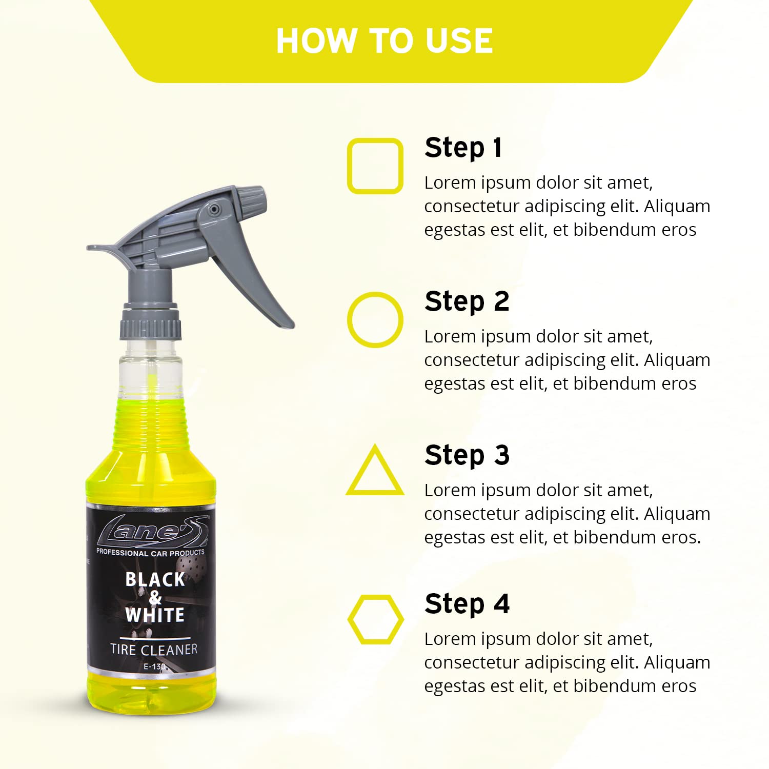 LANE'S Black and White Tire Cleaner - Powerful Tire Cleaning Spray for Cars, Trucks & Motorcycles - Restores Rubber to Like-New Black - Fast Acting Formula (1 Gallon) - Perfect for Auto Detailing, Car Wash & Tire Maintenance