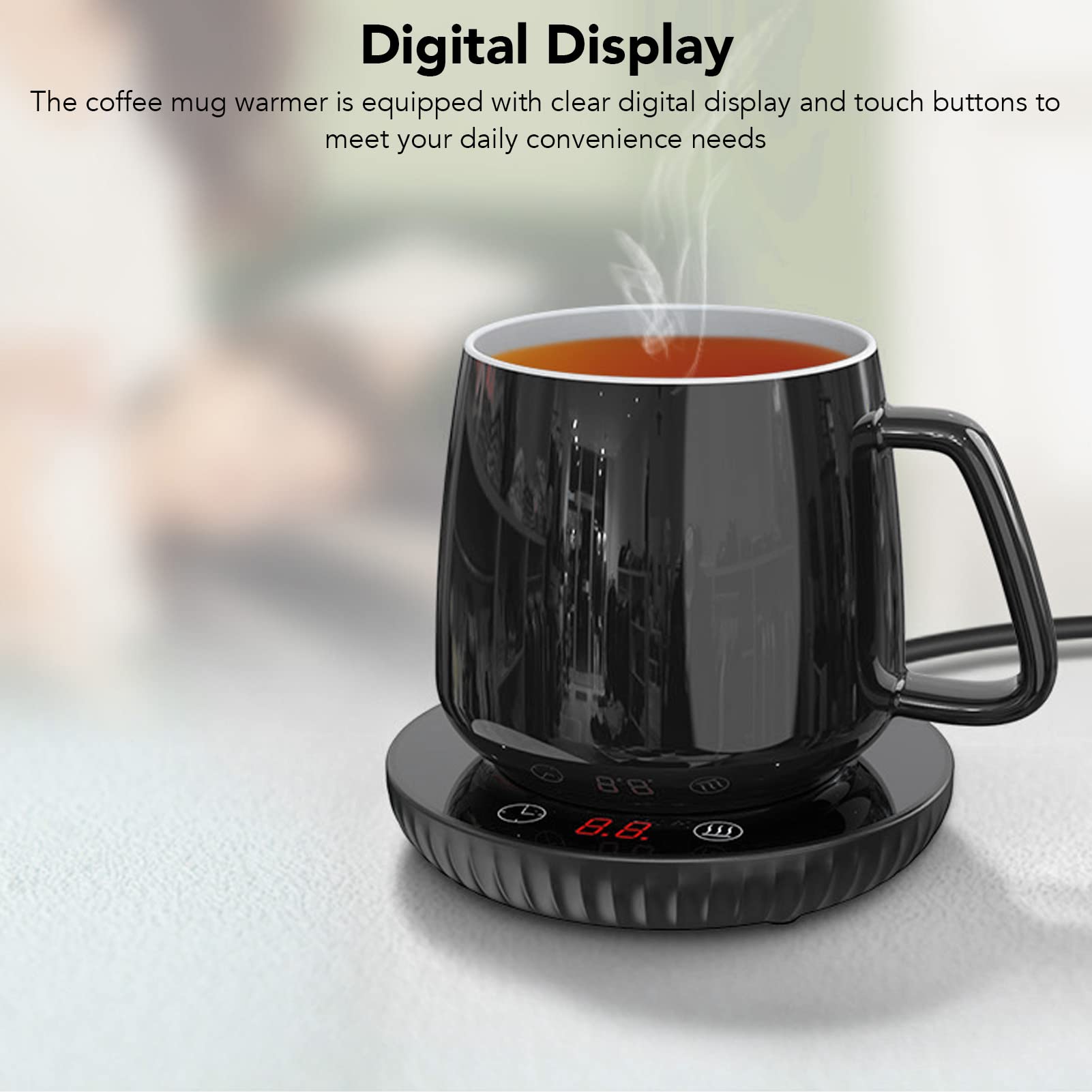 Electric Coffee Mug Warmer - USB-Powered Cup Warmer for Office, Home & Car | Keep Coffee, Tea & Beverages Hot | Perfect for Desk, Travel & Commuting (Black)