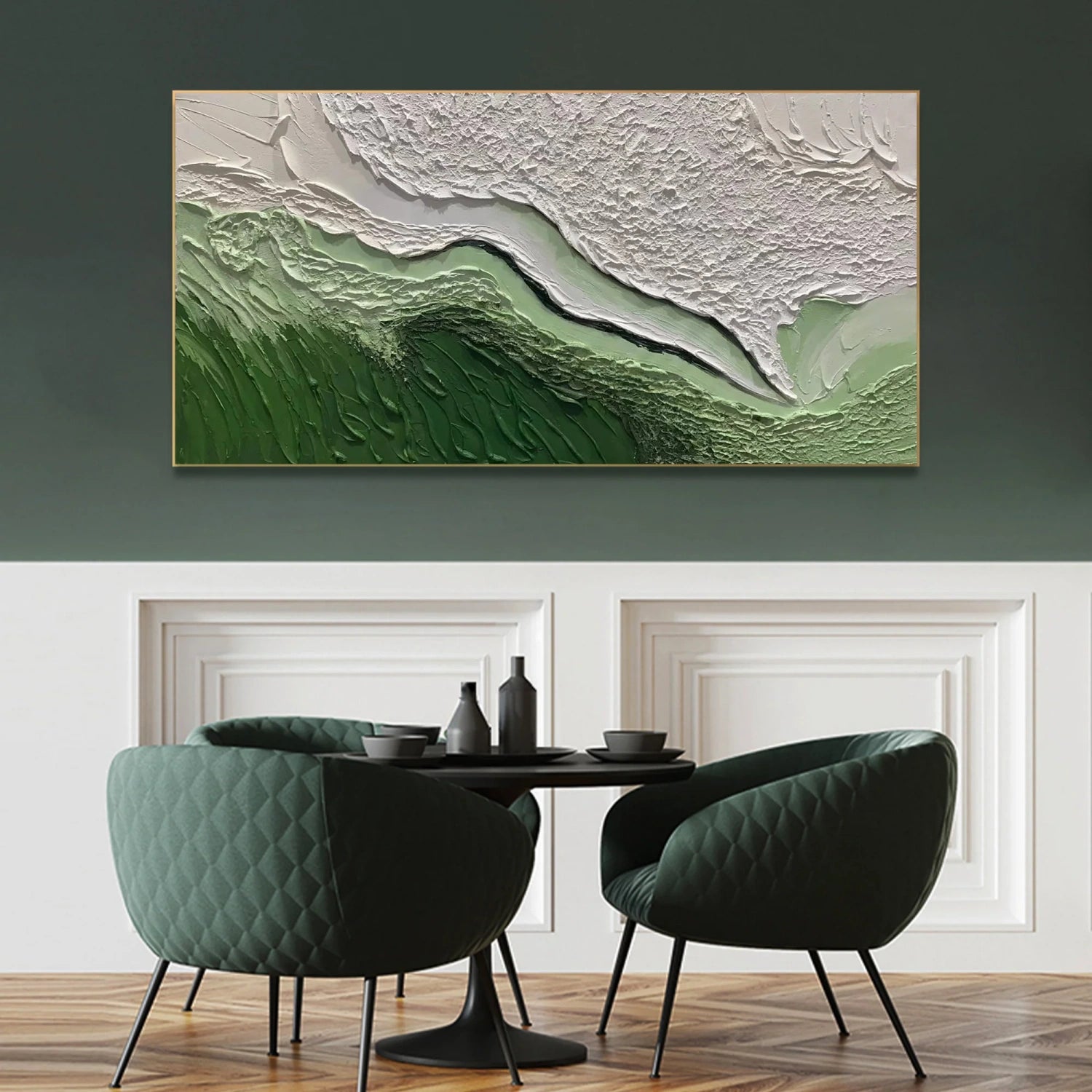 Blue & Green Abstract Wall Art Print #BG098 - Modern Home Decor for Living Room, Bedroom & Office