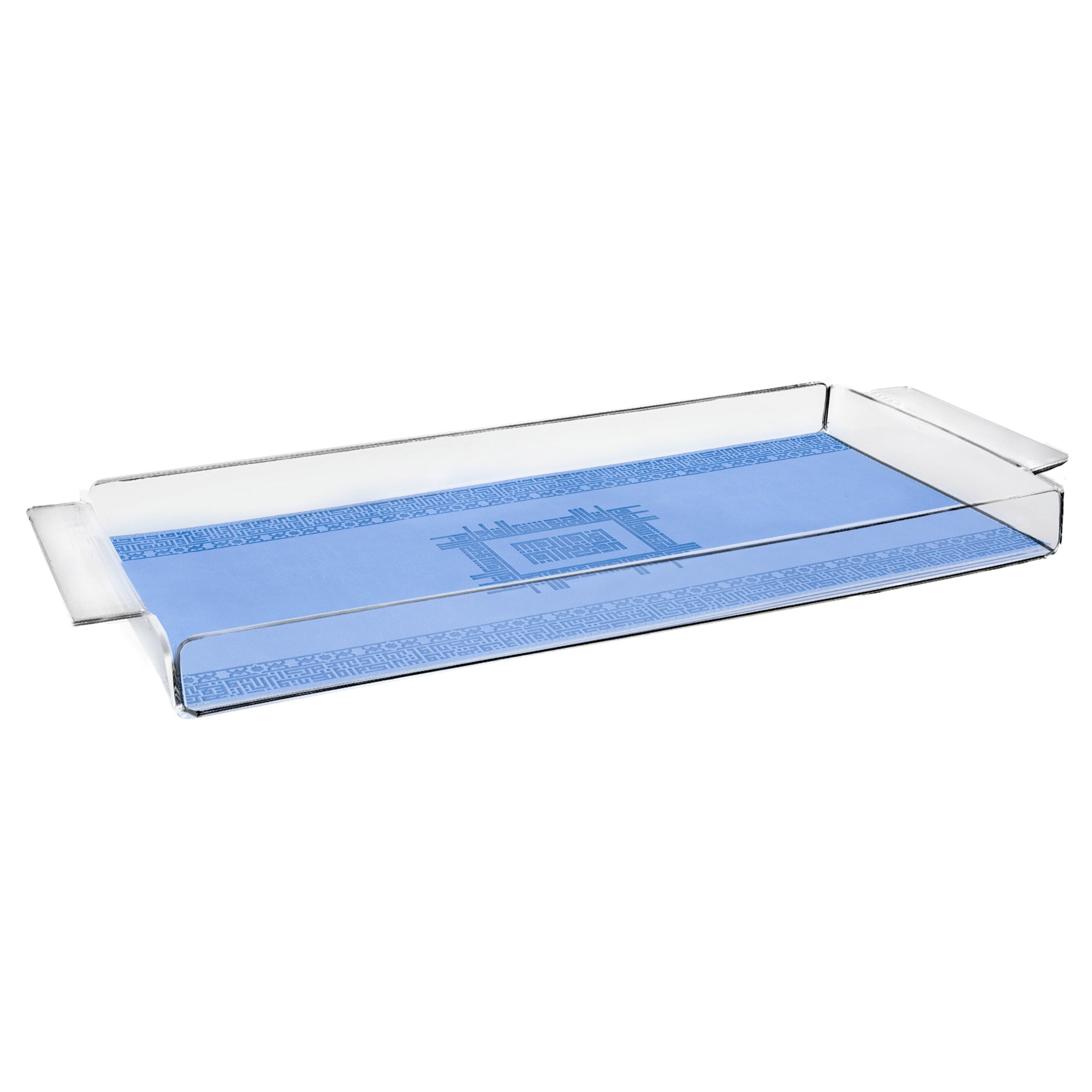 Dimlaj Shafa Acrylic Serving Tray - Light Blue - Durable & Stylish Serving Platter for Breakfast, Tea, or Party Snacks - Perfect for Home, Office, or Restaurant Use