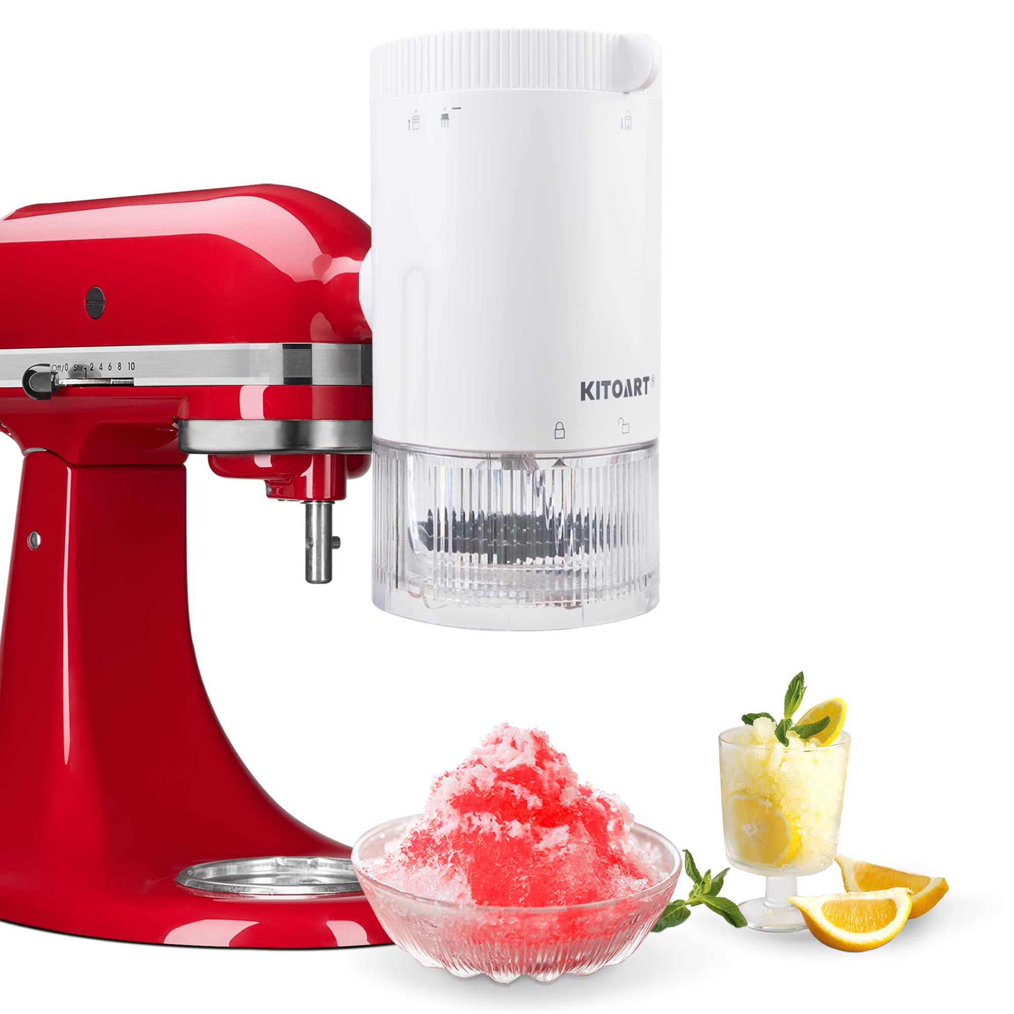 KitchenAid Stand Mixer Shave Ice Attachment - Ice Shaver & Snow Cone Maker Accessory (White) - Perfect for Summer Parties, Dessert Bars & DIY Frozen Treats (Mixer Not Included)