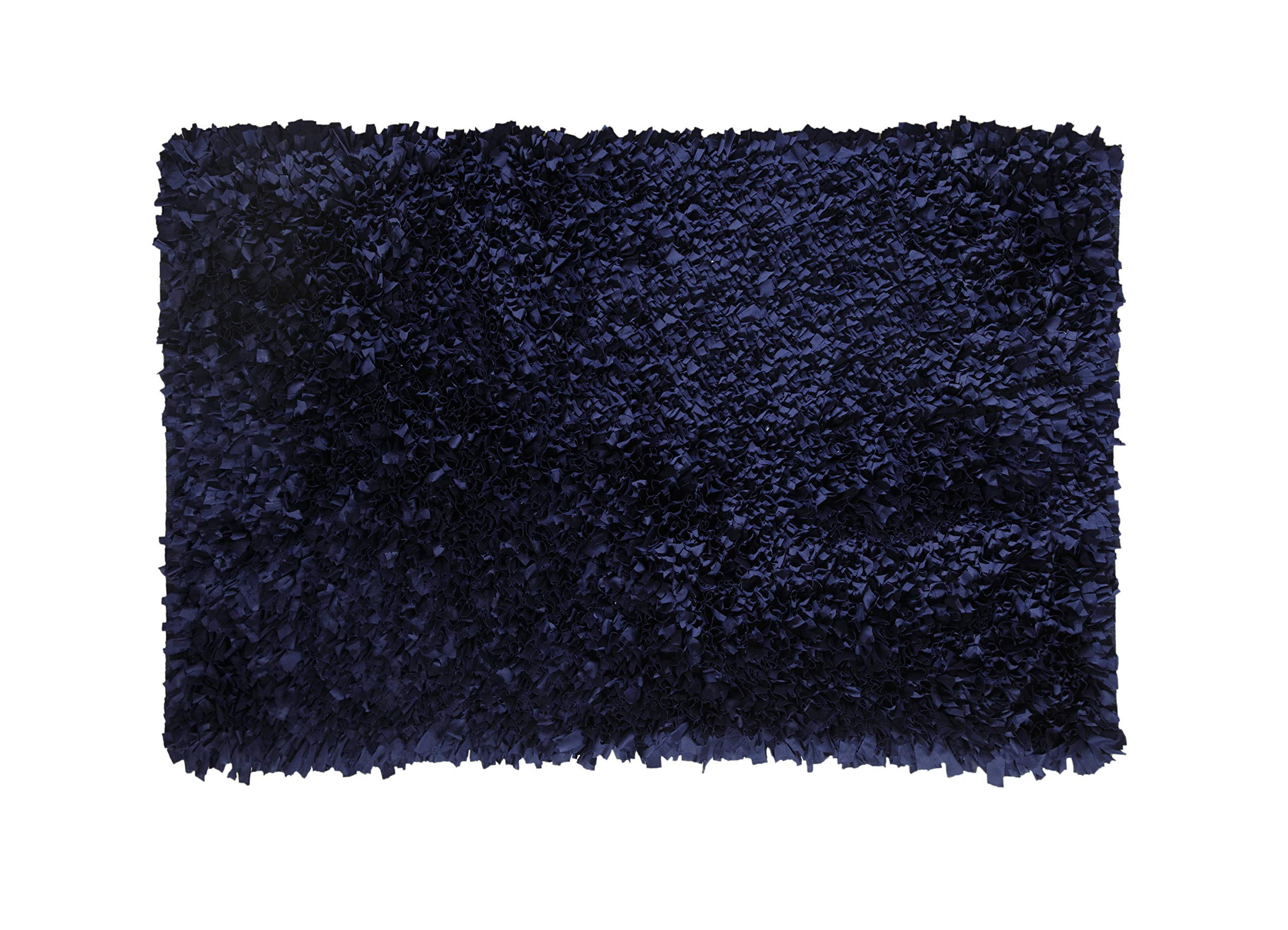 Premium Soft Jersey Shaggy Rug 5' x 8' Navy Blue - Machine Washable Non-Slip Living Room Carpet | Foldable Indoor Floor Mat for Home Decor, Bedroom & Cozy Spaces