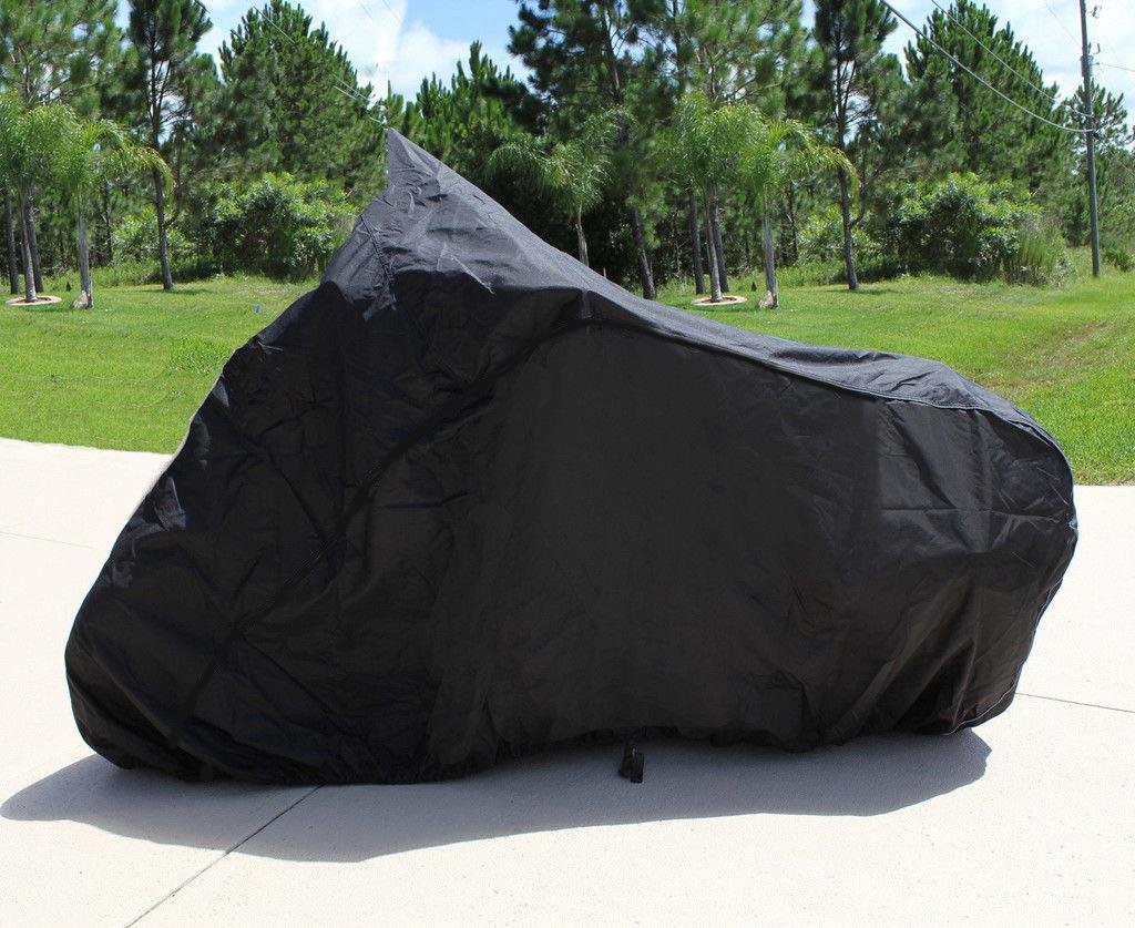 SBU Motorcycle Cover for Victory Judge 2013 - Heavy Duty UV Protection, Waterproof & Breathable Chopper Bike Tarp - Portable Vehicle Storage Cover for Outdoor Parking, Travel & Long-Term Protection