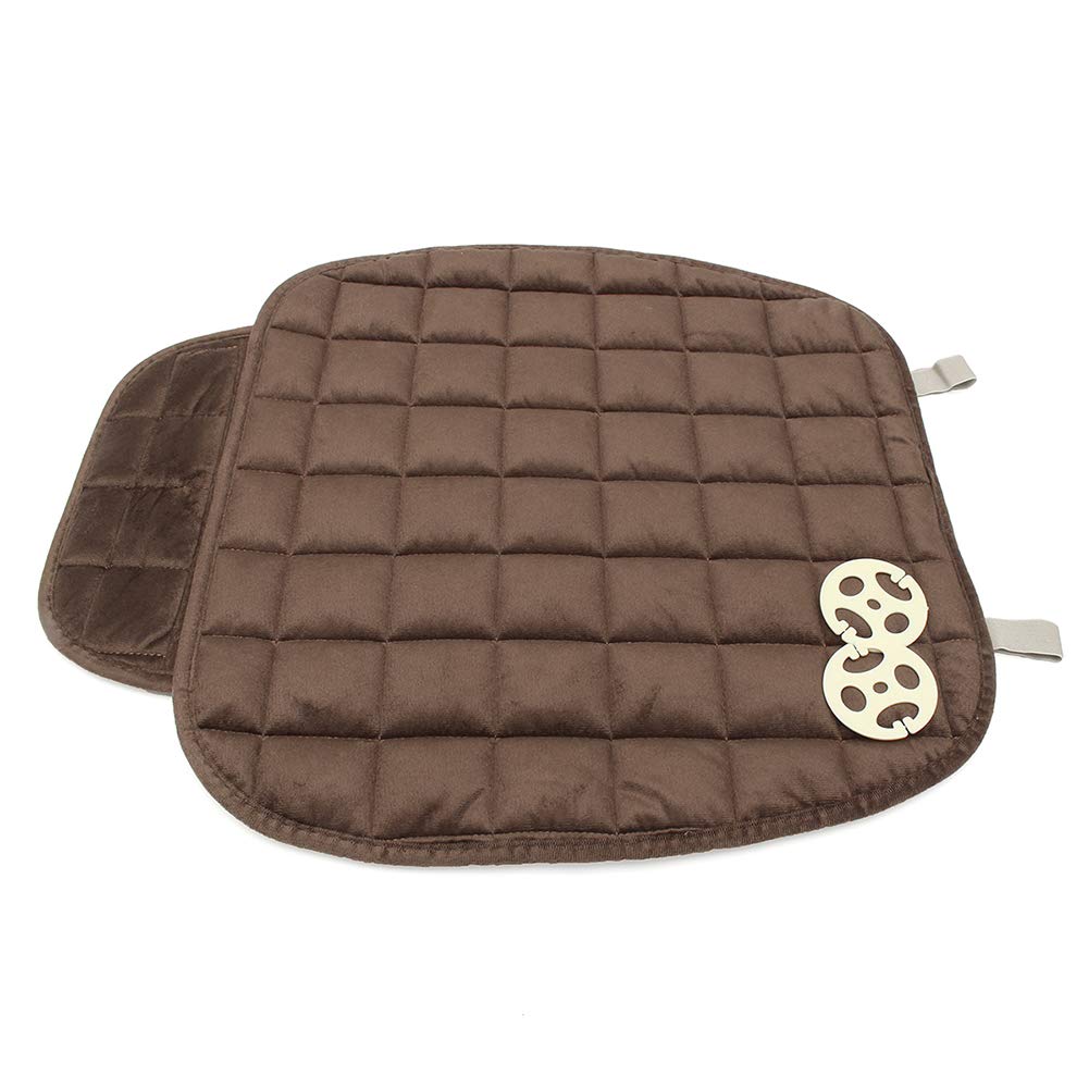LUYANhapy9 Universal Square Car Seat Cushion - Soft Comfortable Front Seat Cover Mat for Auto Interior Accessories, Car Decoration Gift (Coffee Color) - Perfect for Road Trips, Daily Commuting & Enhancing Vehicle Comfort