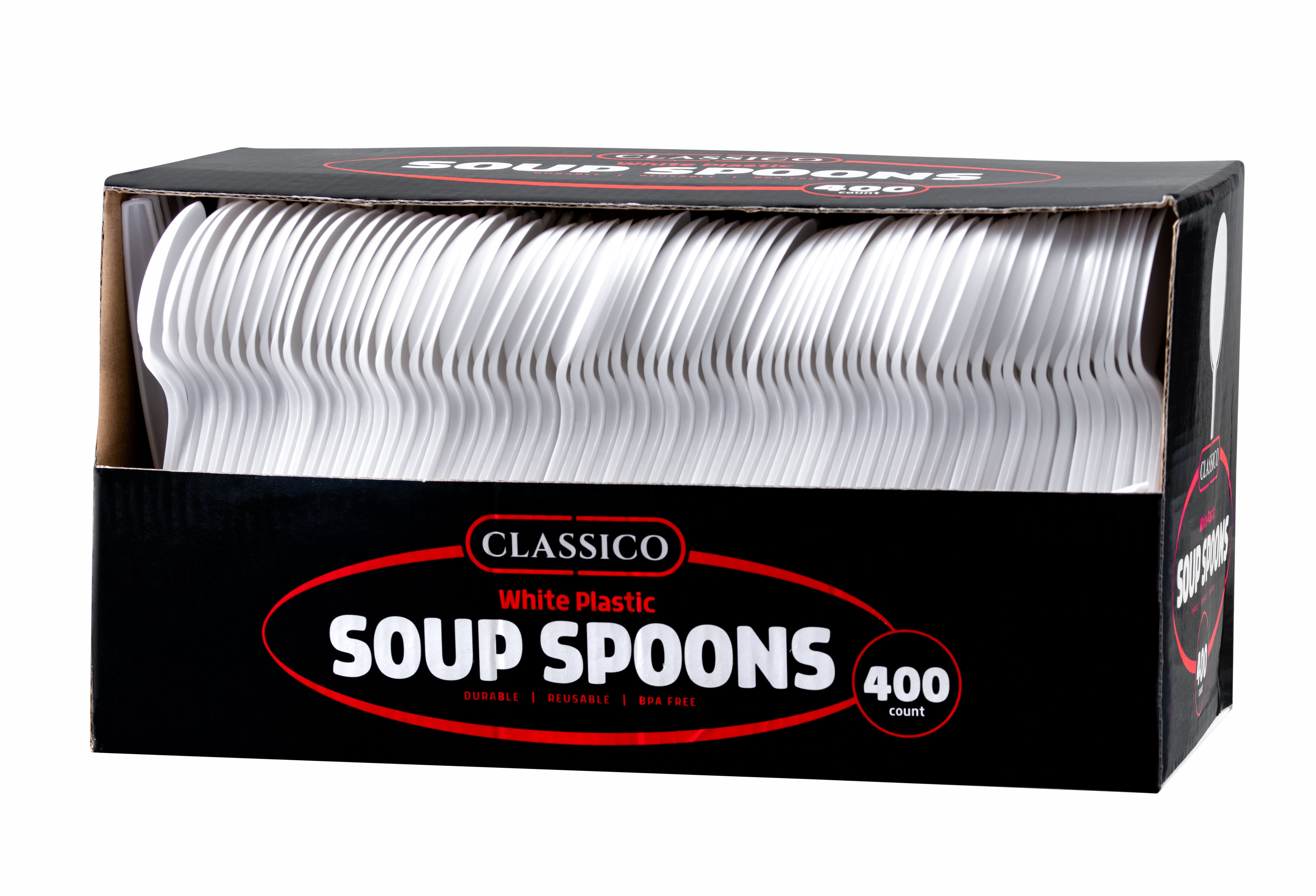 400-Piece White Plastic Cutlery Set - Basic Flatware Collection for Parties, Picnics & Catering | Durable Disposable Utensils