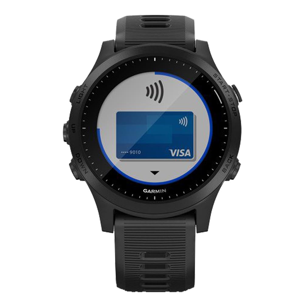 Garmin Forerunner 945 GPS Running Watch - Premium Multisport Smartwatch with Music, Heart Rate Monitor & Training Features (Black) | Bundle with Deco Essentials Bike Safety Lights for Cycling, Jogging & Outdoor Activities