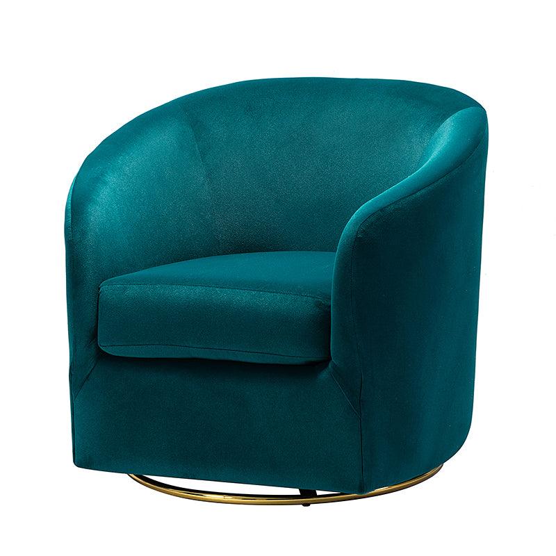 Emanuela Velvet Swivel Barrel Armchair - Modern Accent Chair for Living Room, Bedroom & Office - 360° Rotating Comfortable Lounge Chair with Soft Upholstery - Perfect for Reading, Relaxing & Home Decor