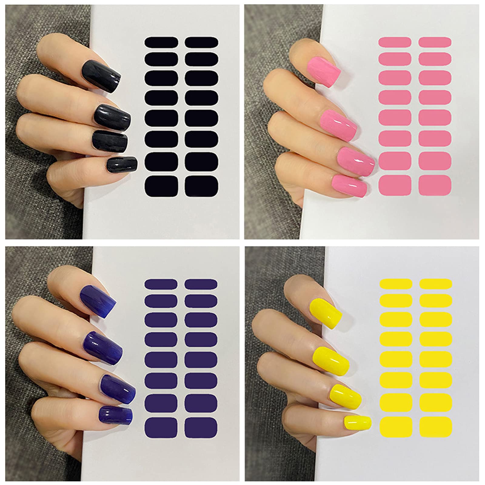 12 Sheets Solid Color Nail Polish Strips - Self-Adhesive Nail Art Stickers for Women & Girls | Full Wraps Manicure Decals in Pure Colors | Perfect for Parties, Weddings, Daily Nail Care & DIY Home Manicures