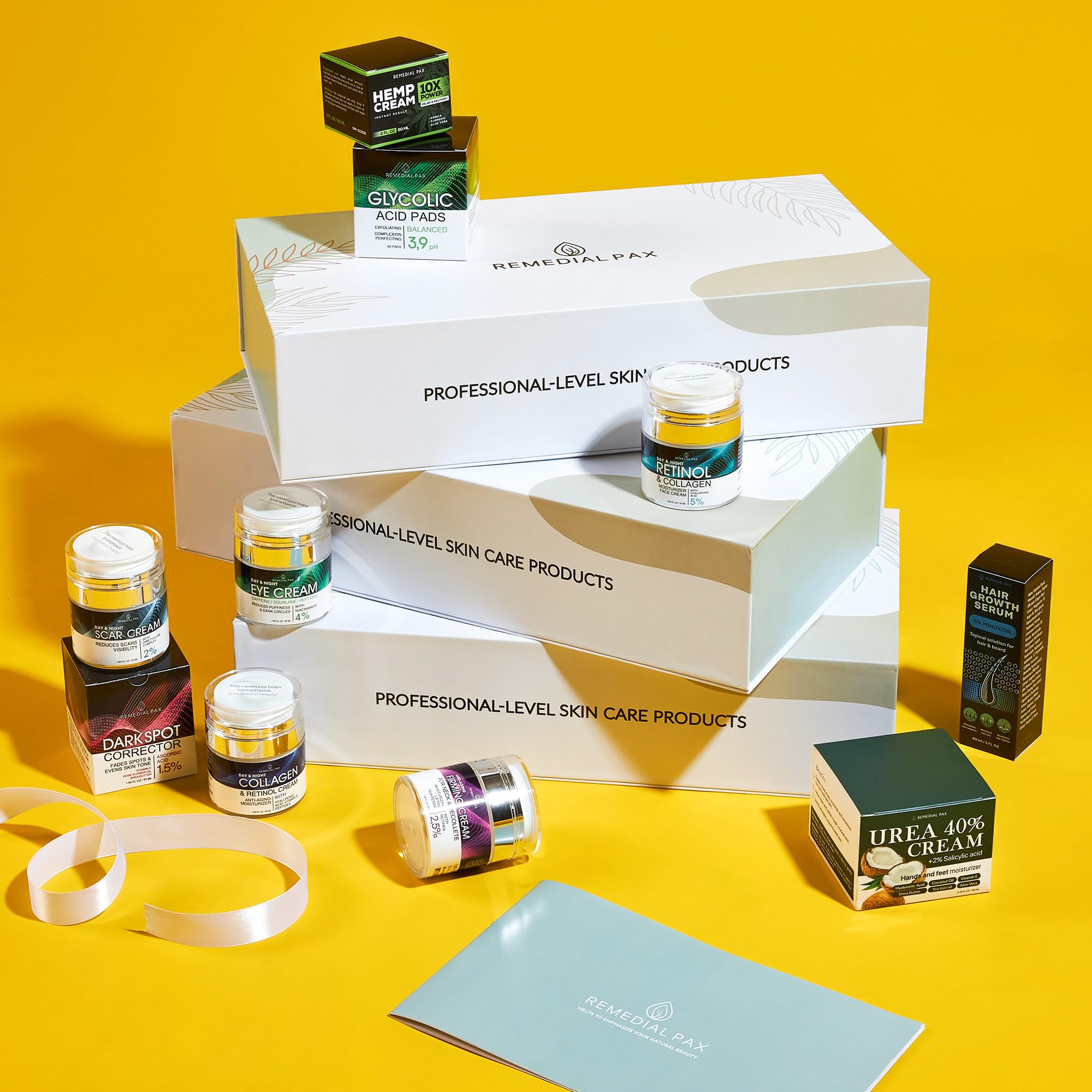 Anti-Aging Skincare Gift Set for Women & Men - 10 Piece Facial Creams, Moisturizers, Hair Growth Serum & Hemp Cream - Treats Dark Spots, Scars, Dark Circles & Dry Skin - Perfect for Daily Skincare Routine & Gifting