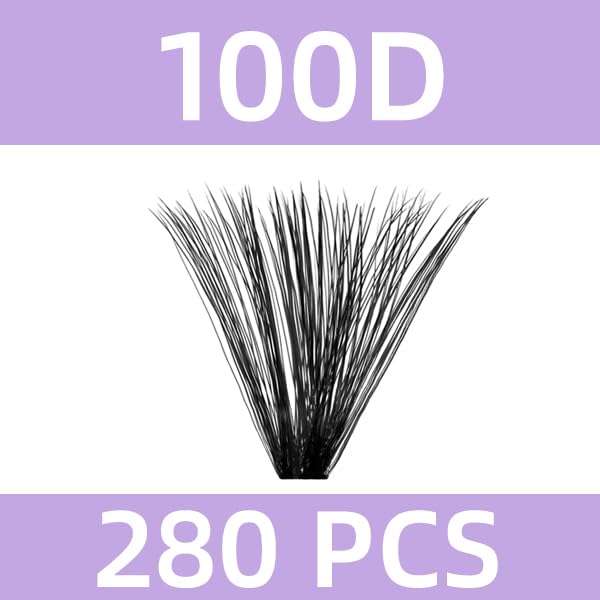 B&Qaugen 100D Individual Eyelash Clusters - 280PCS Supersoft D Curl Lash Extensions, 10-18mm Mixed Length for Wispy Volume Look | DIY at Home | Perfect for Weddings, Parties & Daily Wear