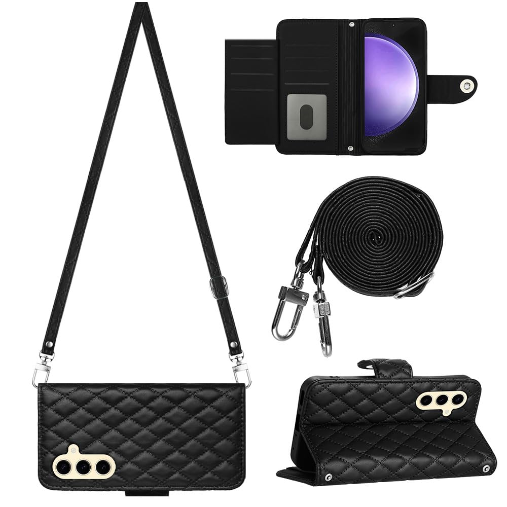 Honor X6a Wallet Phone Case - PU Leather Cover with Crossbody Lanyard, 7 Card Slots & Kickstand | Compatible with Honor X6a | Perfect for Travel, Shopping & Everyday Use