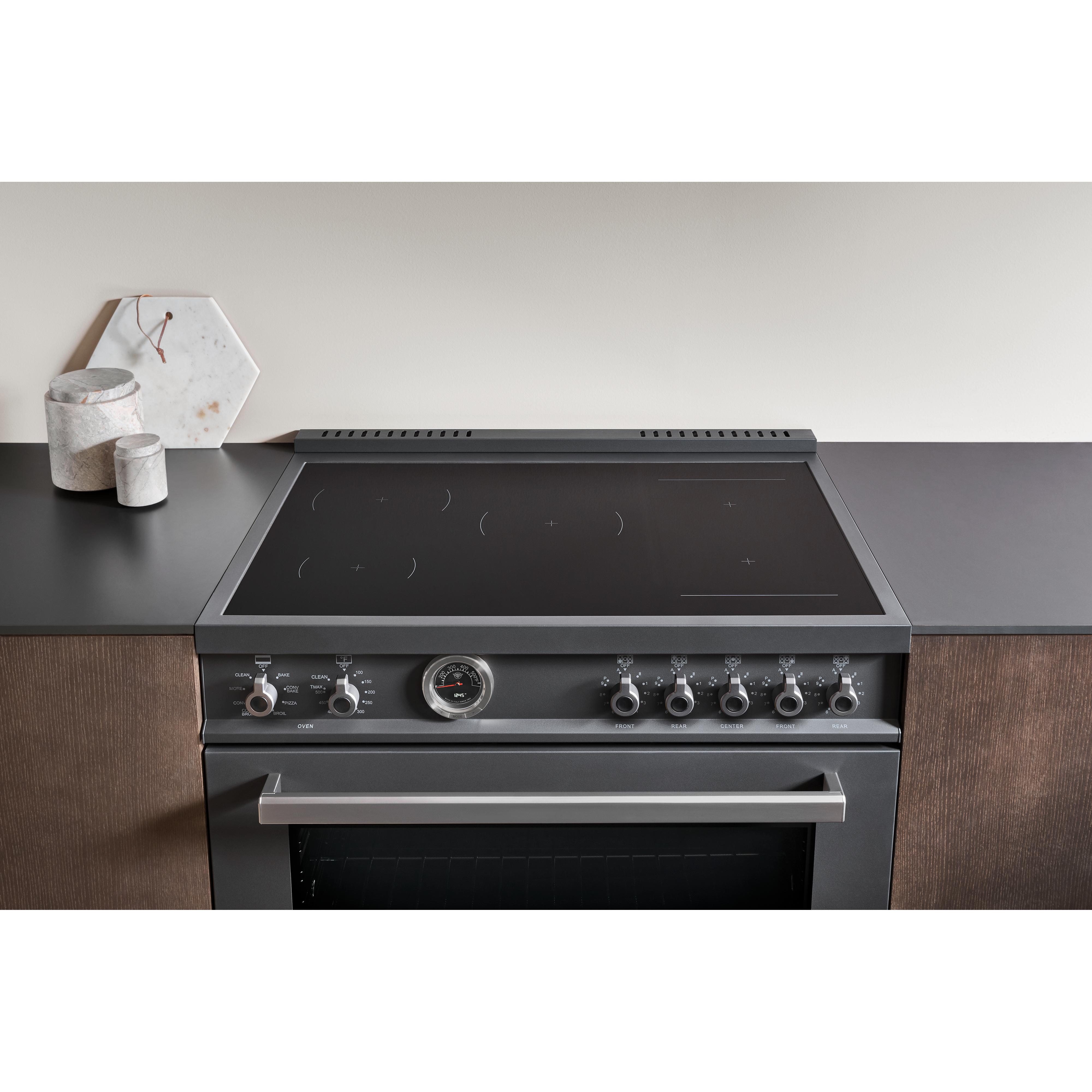 Bertazzoni PRO365ICFEPCAT 36 Inch Freestanding Induction Range - Professional Series with 5 Burners & Convection Oven - Perfect for Home Chefs & Modern Kitchens (Stainless Steel)