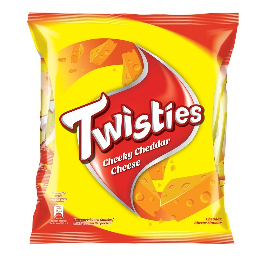Twisties Family Pack Snacks - Big Cheese Flavor (150 Packs x 15g) | Crunchy Cheese Corn Snacks for Parties, School Lunches & Movie Nights | Bulk Snack Pack for Family Gatherings