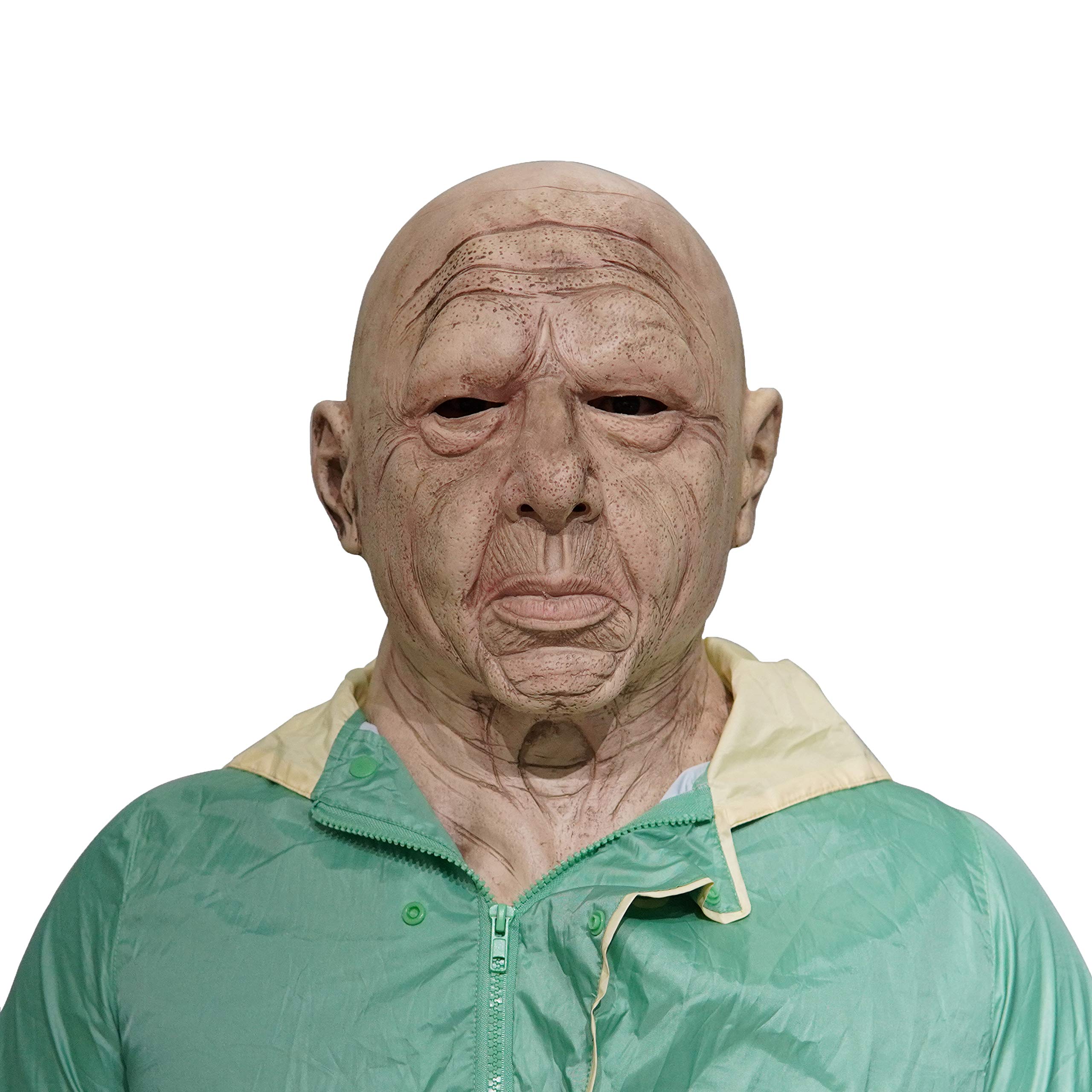 Realistic Latex Bald Old Man Mask for Halloween & Cosplay - Funny Adult Costume Accessory for Parties, Themed Events & Pranks