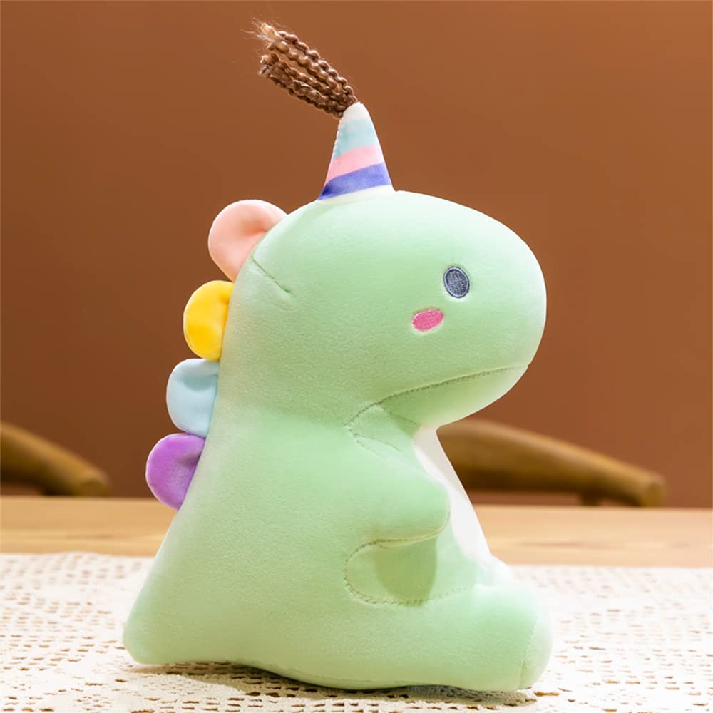 Cute Huggable Dinosaur Plush Toy - Green & Pink Stuffed Animal Doll for Kids, Soft Cartoon Dino Pillow for Baby, Sofa Decor & Birthday Gift (11 inch/30cm) - Perfect for Nursery Decor, Playtime & Cozy Cuddles