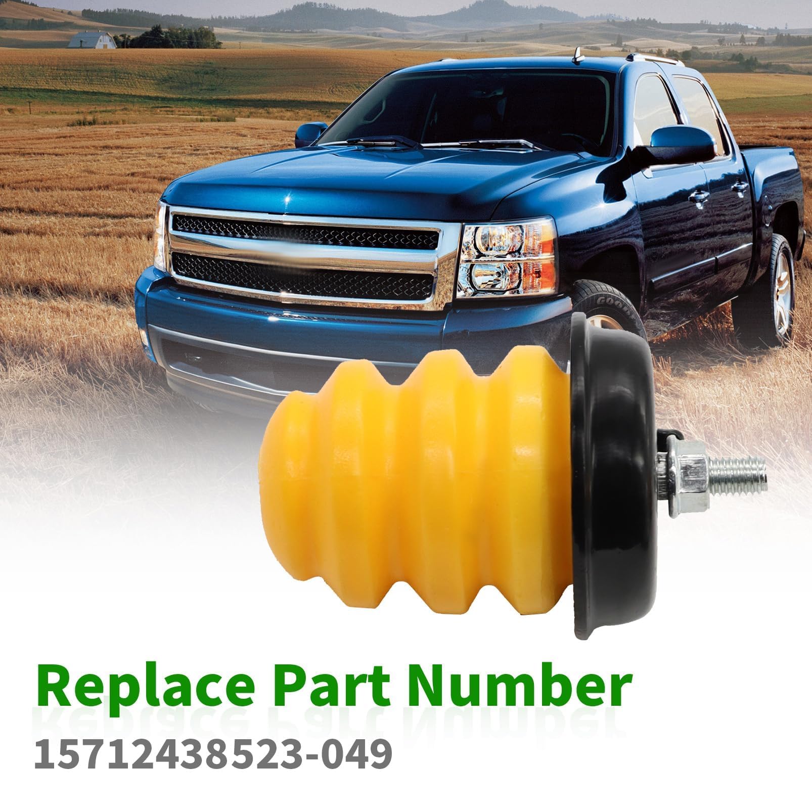Heavy Duty Rear Frame Leaf Spring Bumper Bump Stop - Compatible with GMC Sierra 1500 & Chevy Silverado 1500 (1999-2007 Models) - 2-Piece Rear Axle Bumper Kit (Replaces OEM 15712438 & 523-049) - Perfect for Off-Roading, Towing & Truck Suspension Protection