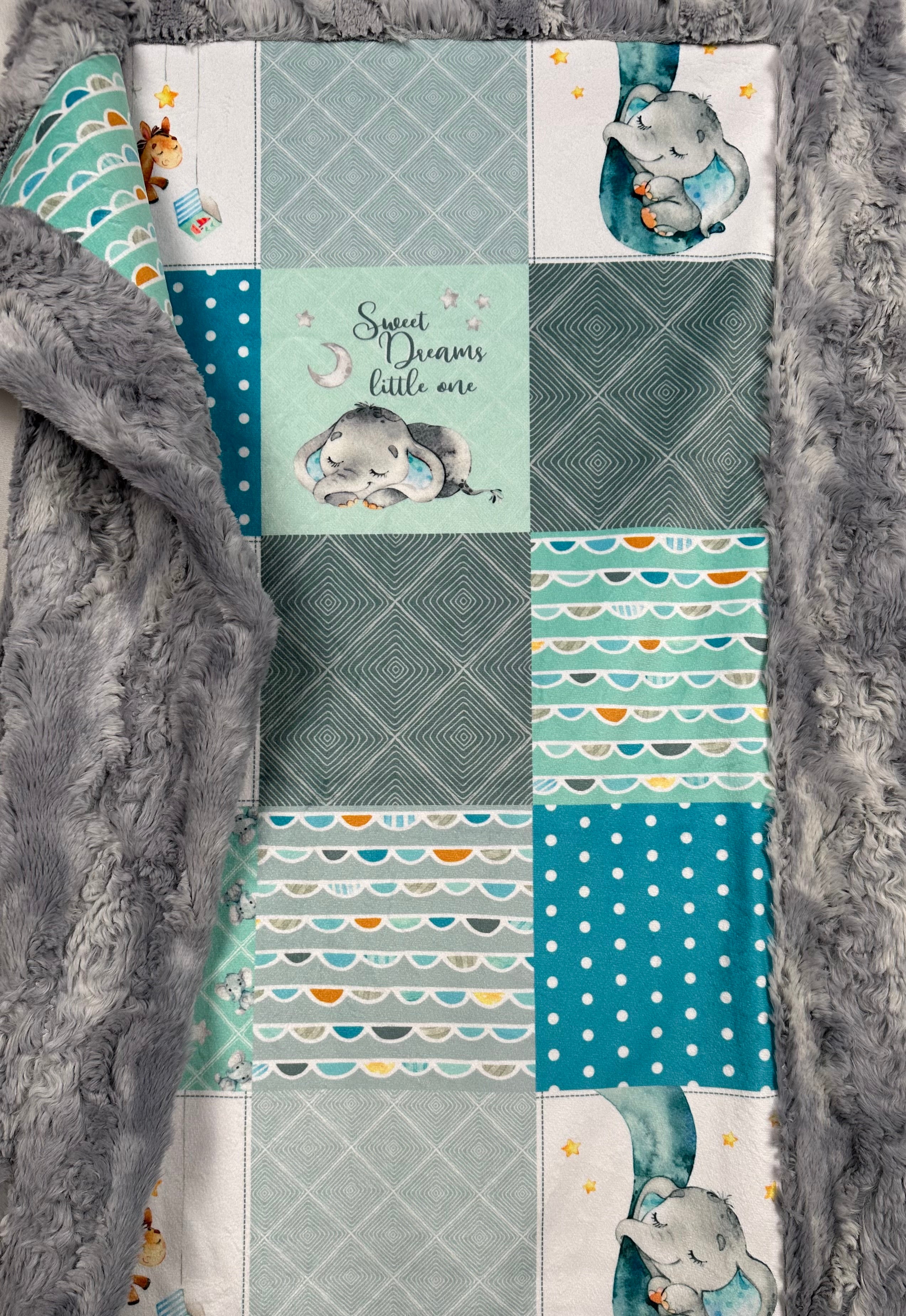 Sweet Dreams Little One - Wild Rabbit Chrome Baby Blanket Set 30x42 Inch with Matching 12x16 Pillowcase | Soft Nursery Bedding for Cribs, Strollers & Photo Shoots | Perfect Baby Shower Gift