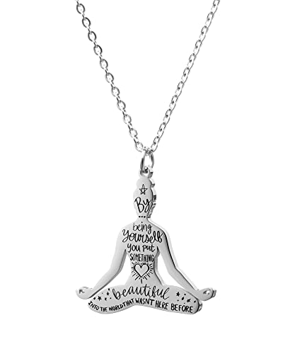 Silver - Silhouette Yoga Necklace - 1