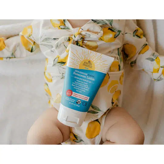 Earth Mama Organics Kids Uber Sensitive Mineral Sunscreen SPF 40 - Fragrance-Free, Hypoallergenic, Reef-Safe Sun Protection for Babies & Toddlers - Perfect for Beach, Pool & Outdoor Activities