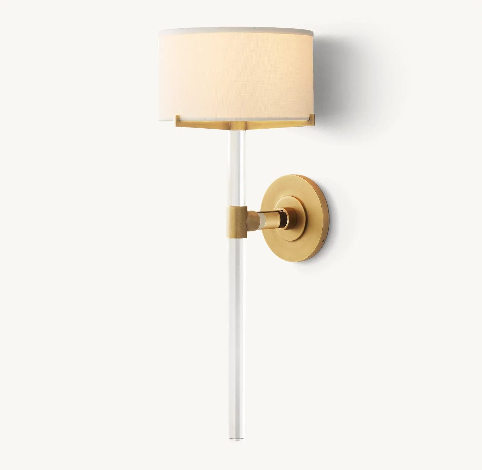 Truman Grand Sconce Wall Light - Modern Brass Wall Sconce with Clear Glass Shade for Living Room, Bedroom, and Hallway Lighting