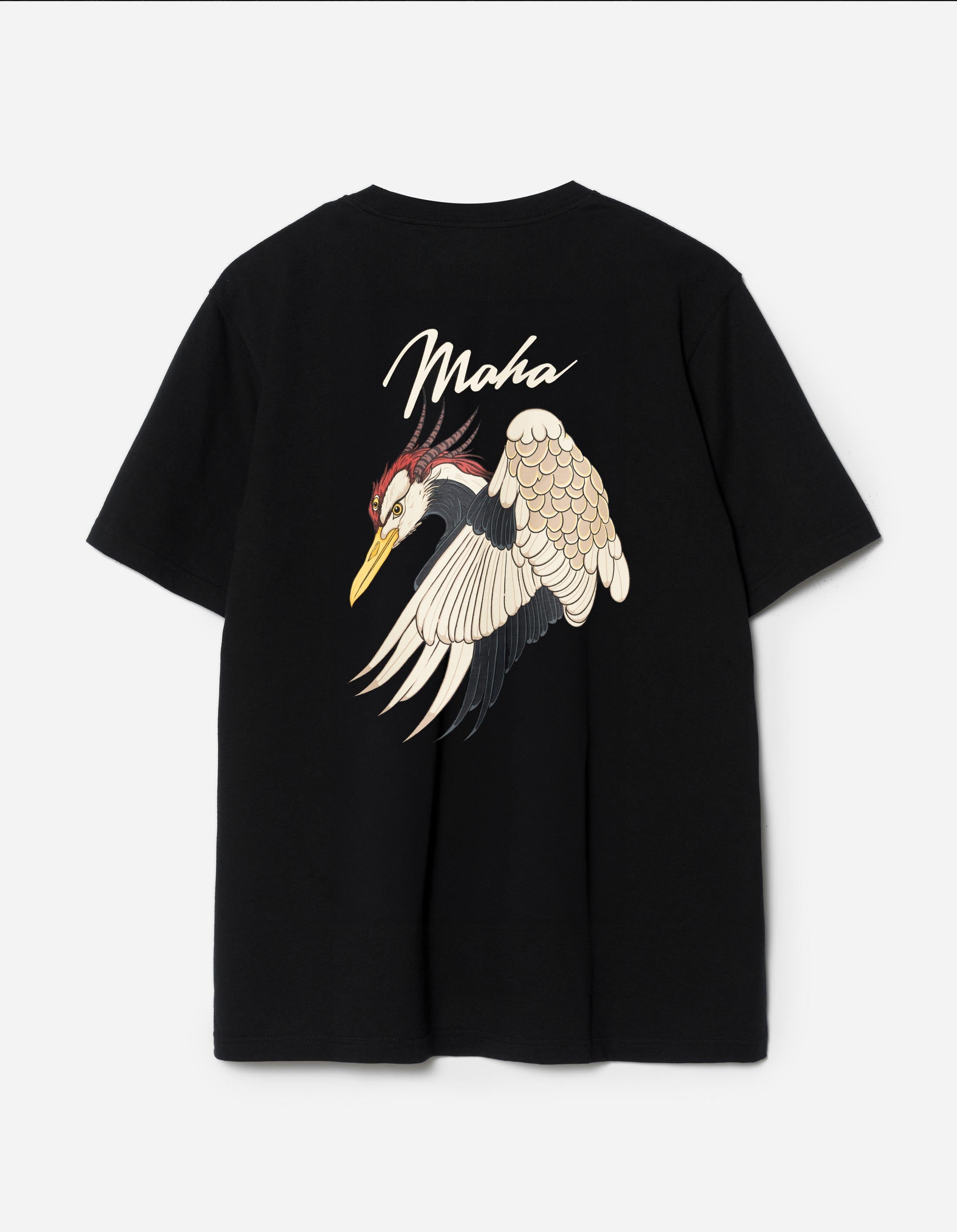 1580 Year of the Crane Graphic T-Shirt for Men - Black Cotton Vintage Design Tee - Casual Wear, Street Style & Gift Idea