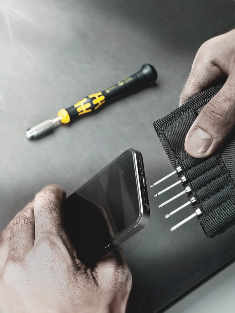 KRAFTFORM Micro-Set ESD/11 SB BIT Set Handle - Precision Screwdriver Kit for Electronics Repair, Anti-Static Tools for Phones, Laptops & Small Appliances - Perfect for DIY, Technicians & Home Use