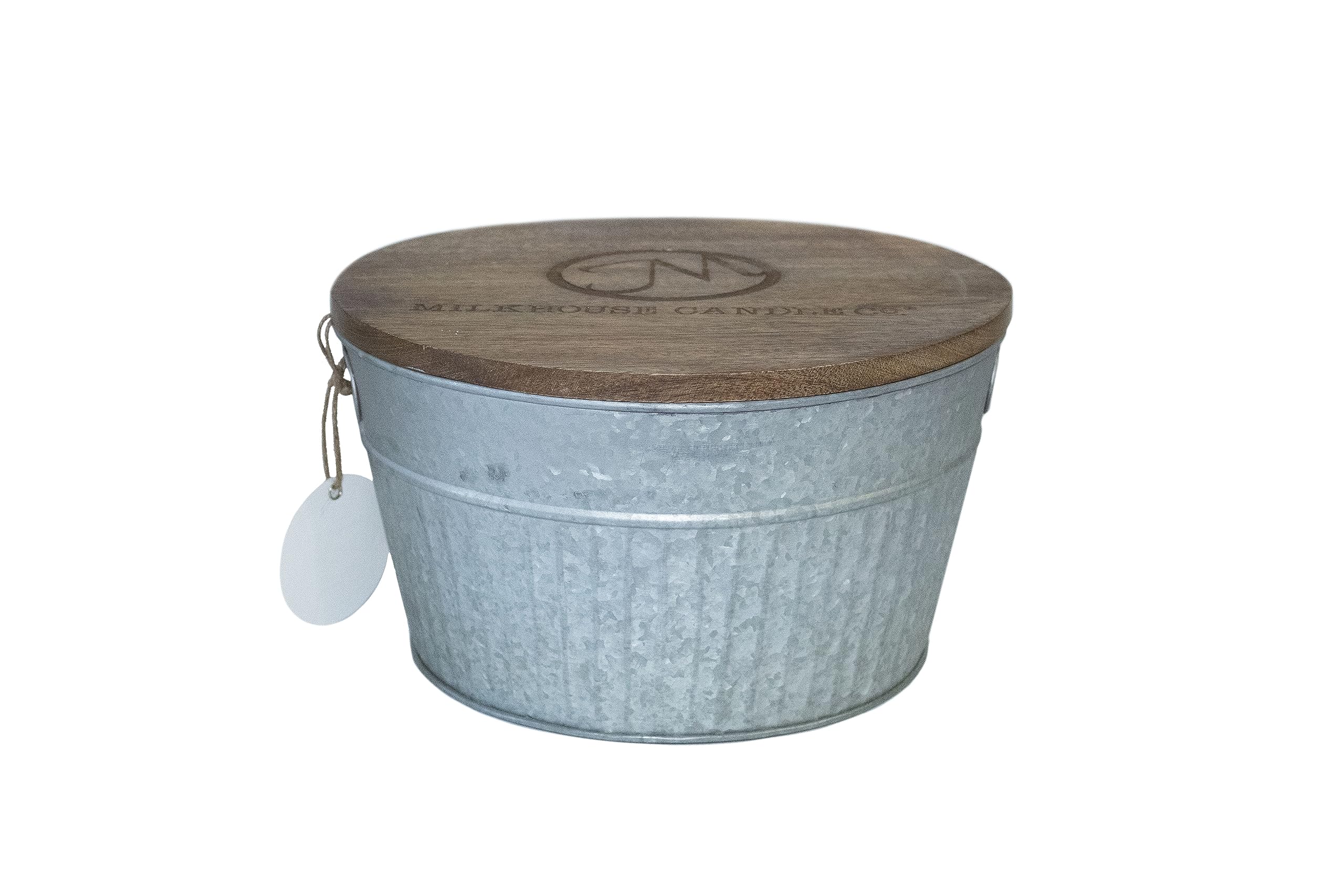 Milkhouse Candle Company - Saltwater Mist Scented Soy Candle in Large Galvanized Tin Bucket (9 lbs, 7 Wicks) | Monster Collection | Home Decor, Aromatherapy & Relaxation Gift