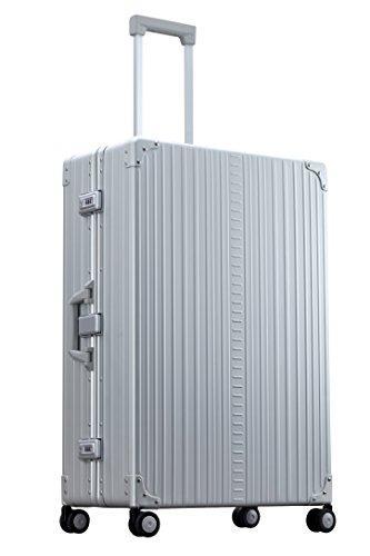 Aleon 32 Inch Lightweight Aluminum Rolling Suitcase - Platinum Expandable Carry-On Luggage for Business Travel & Vacation | TSA Lock & Spinner Wheels