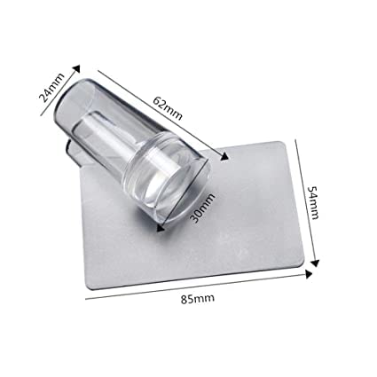Soft Silicone Jelly Nail Art Stamper Kit with Acrylic Scrapers - DIY French Manicure Printing Tool for Girls & Women - Perfect for Home Salon, Nail Parties & Professional Use (Transparent, Pack of 1)
