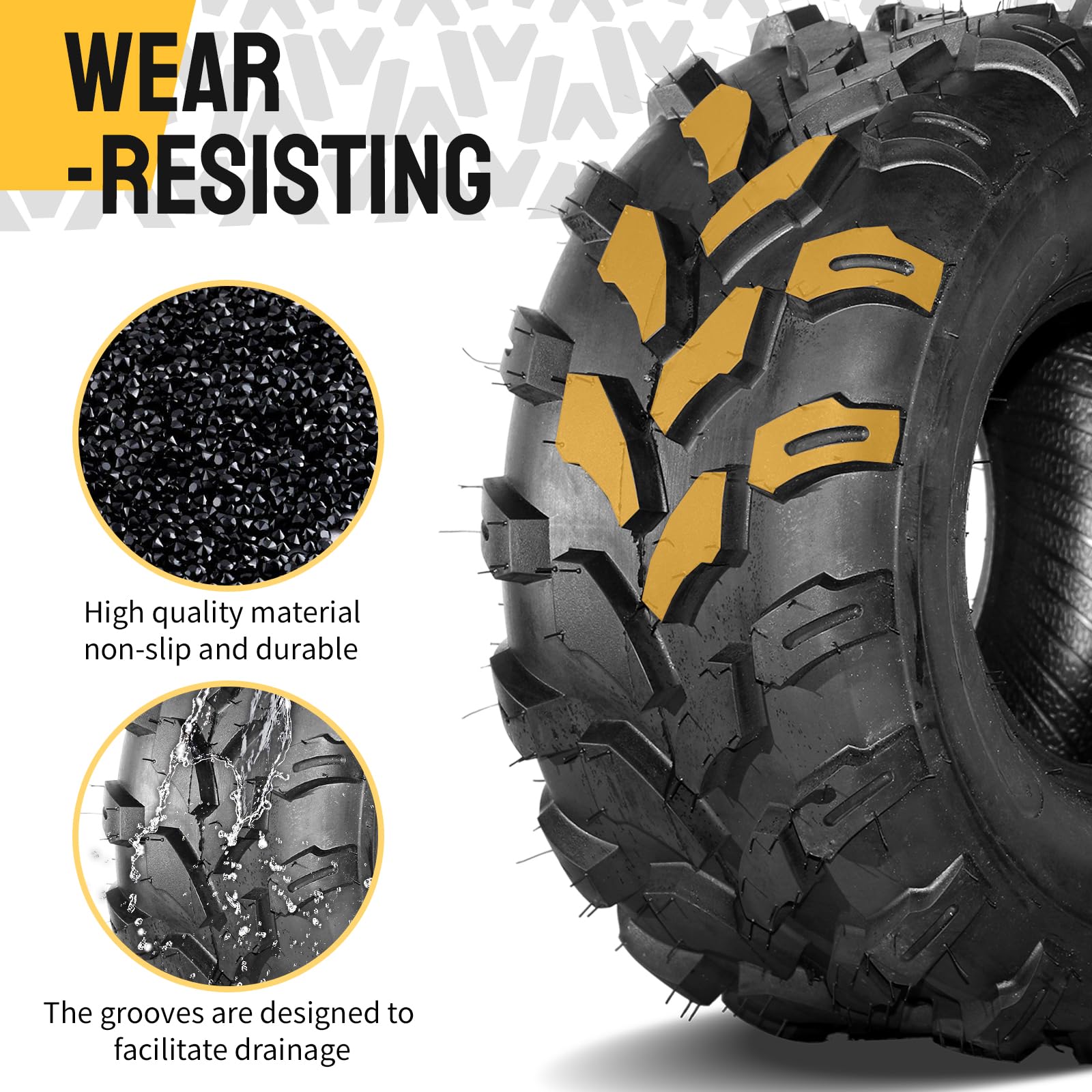 20X9.50-8 ATV Tires - 4 Ply Tubeless All Terrain Mud Tires (Set of 2) for Off-Road Adventures & Trail Riding