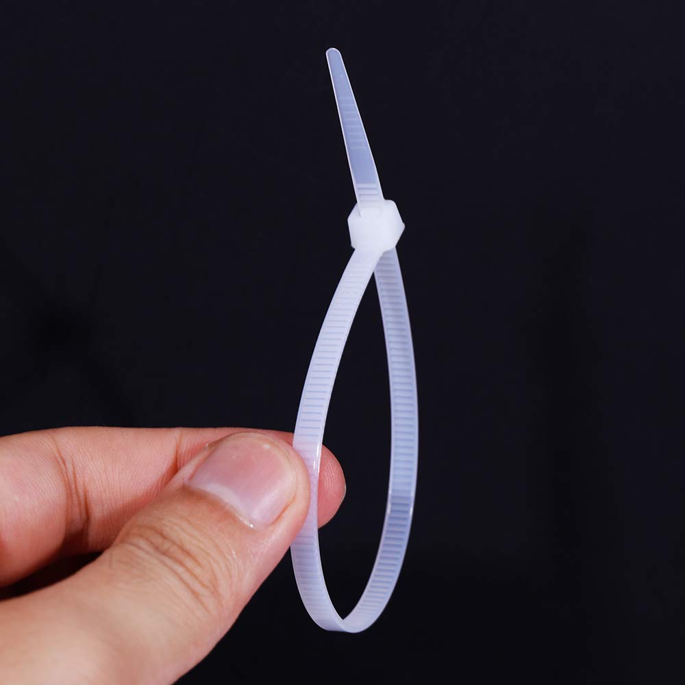 Premium 8-Inch White Nylon Cable Ties (1000 Pack) - 50 LB Tensile Strength for Secure Wire Management | Ideal for Home, Office & Industrial Organization