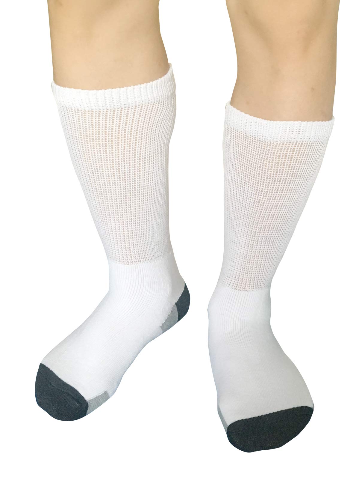 Men's Diabetic Socks - Non-Binding Crew Socks with Cushioning for Edema & Swollen Feet Relief - Thick Ankle Support for Diabetes & Circulation - Perfect for Daily Wear, Travel & Medical Conditions