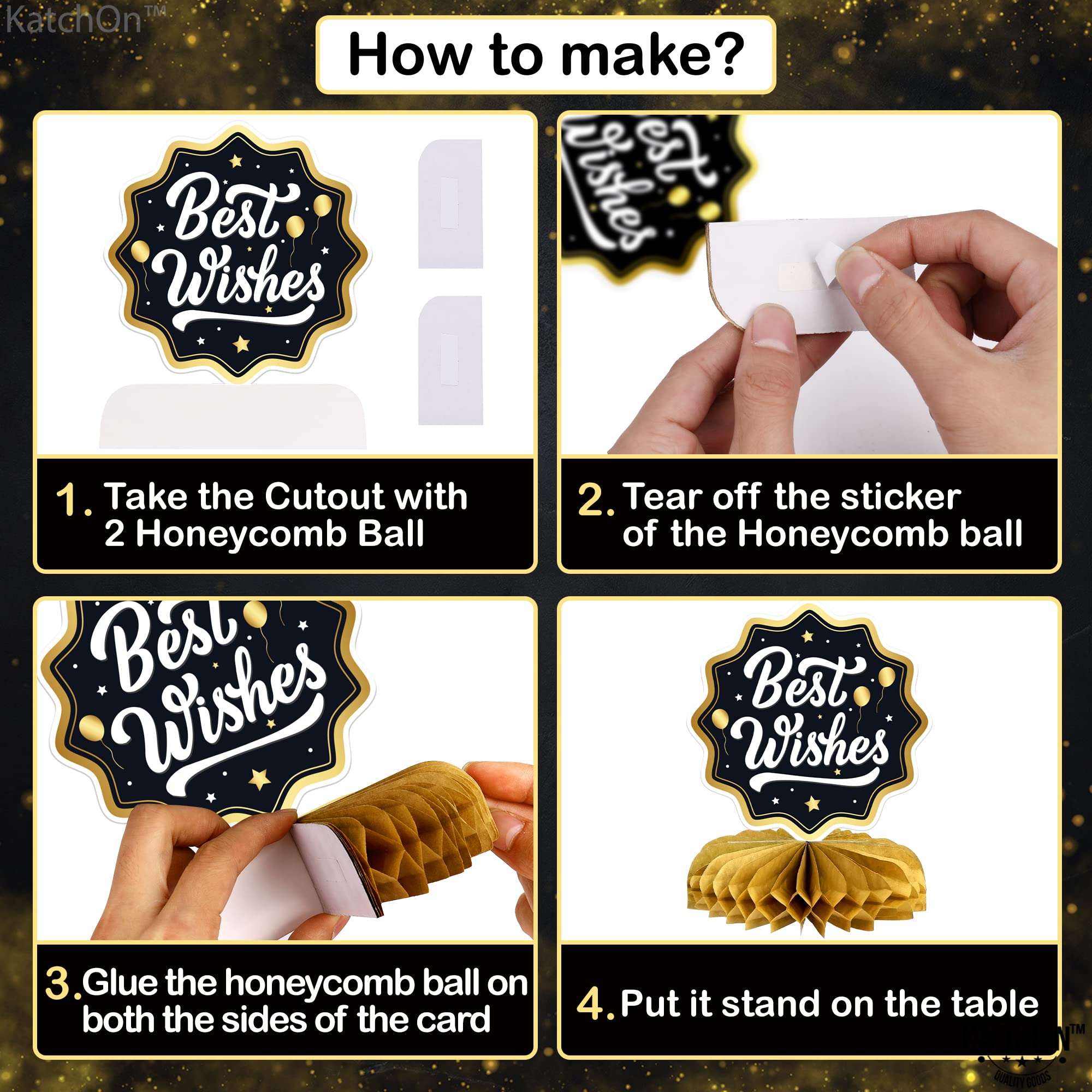 KatchOn 21st Birthday Decorations - Pack of 9 Black & Gold Party Supplies for Men | Elegant Table Centerpieces & Wall Decor | Perfect for Adult Birthday Parties, Milestone Celebrations & Nightclub Events