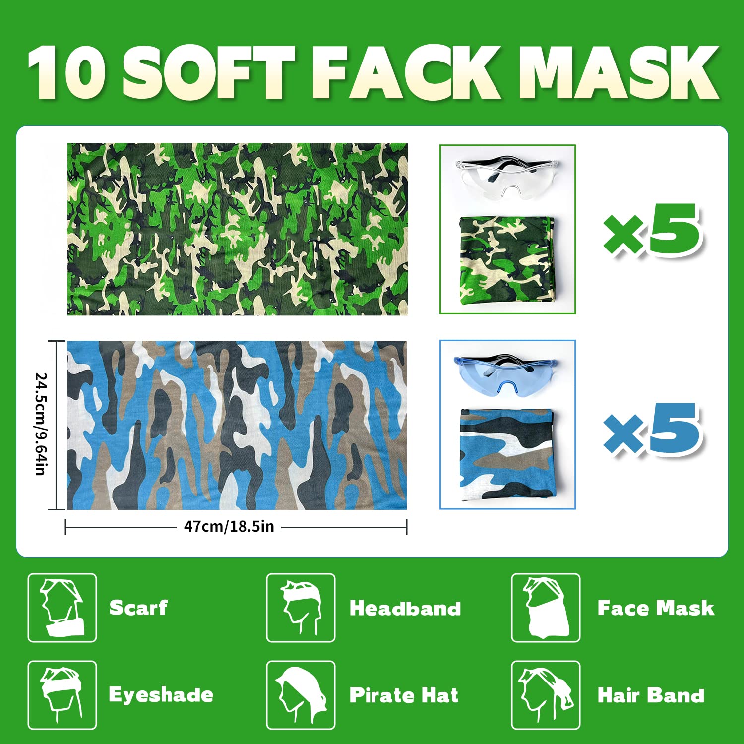 Nerf Party Supplies - 10 Pack Kids Birthday Party Guns, War Decorations, Face Masks, Glasses & 200 Foam Bullet Darts for Boys & Girls Team Battles | Perfect for Nerf Wars, Birthday Parties & Outdoor Play