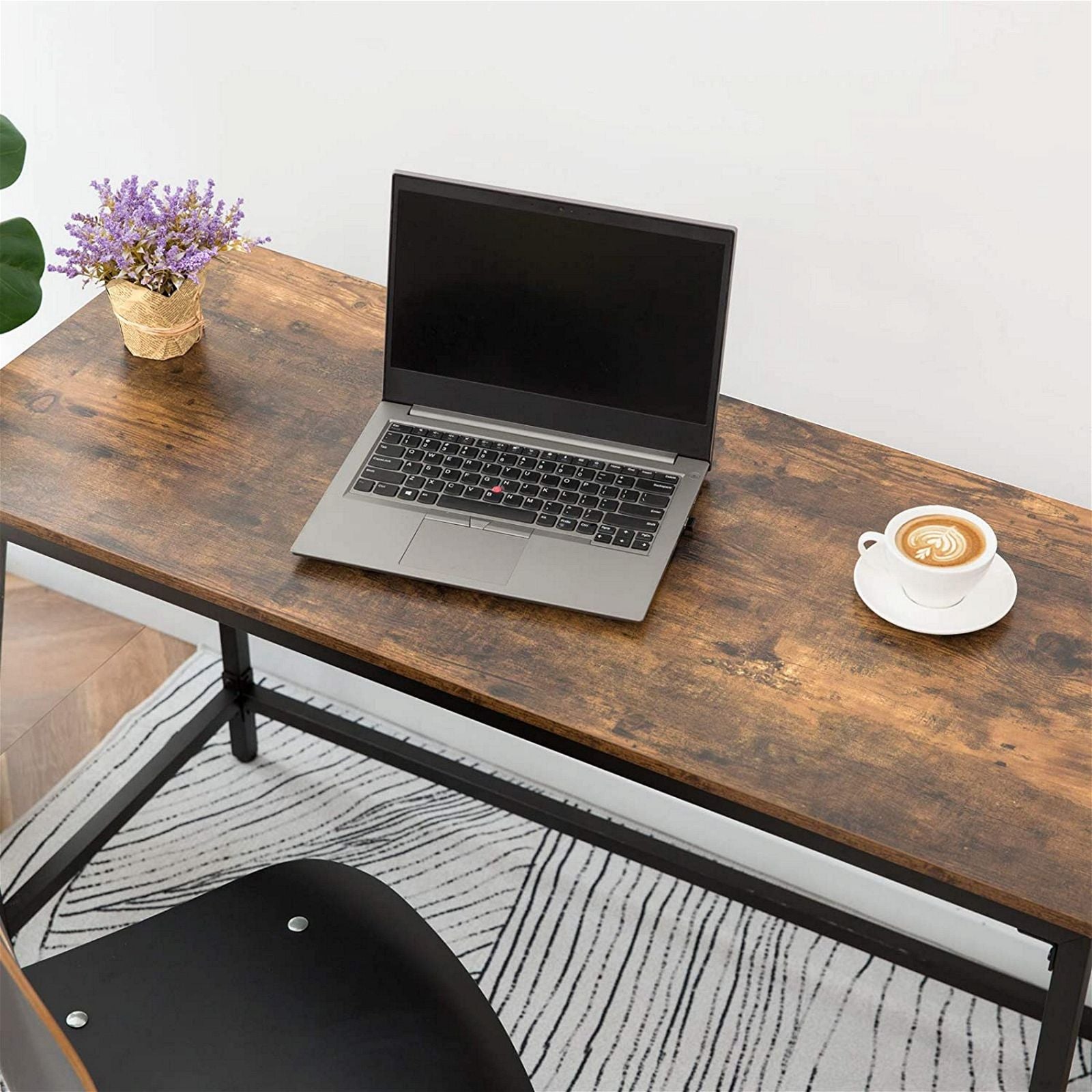 Woodstock Rustic Brown Office Desk - Solid Wood Writing Desk for Home & Office - Perfect for Study, Work, and Remote Workspaces