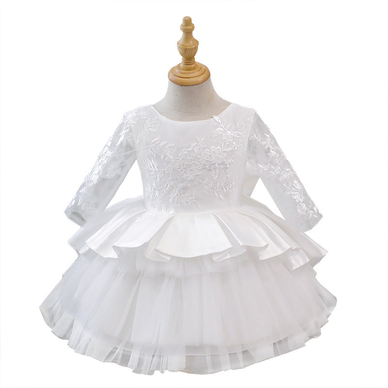 Elegant Toddler Girls Pageant Dress with Embroidery - Christmas Party Princess Gown for Special Occasions & Photo Shoots