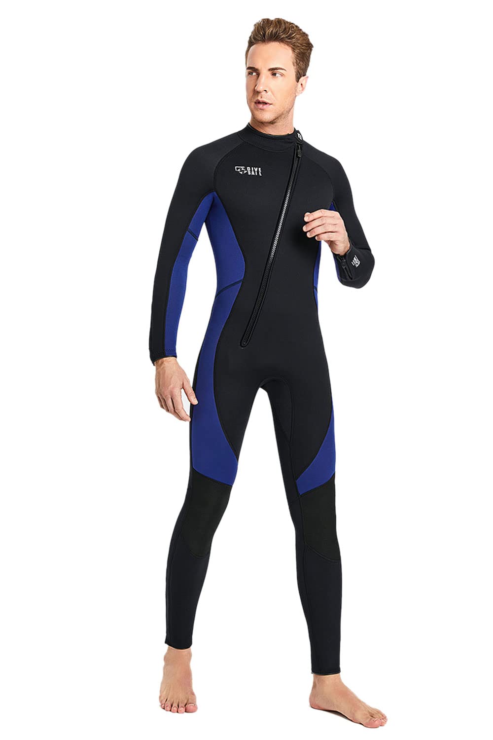 3mm Neoprene Wetsuit for Men & Women - One Piece Scuba Diving Suit with Diagonal Zipper, Long Sleeve Swimwear for Surfing, Swimming and Sun Protection | Perfect for Ocean Sports, Beach Activities and Water Adventures