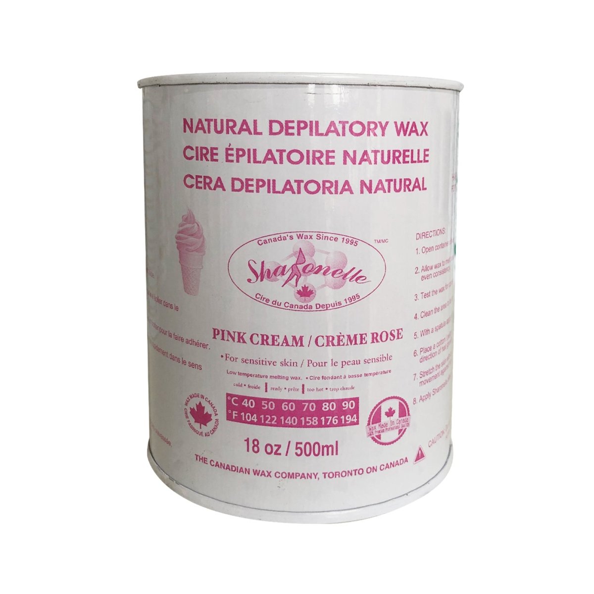 Sharonelle All Purpose Natural Depilatory Canned Wax 500ml / 18OZ - Hair Removal for Legs, Arms, Bikini & Face - Smooth Skin at Home or Salon